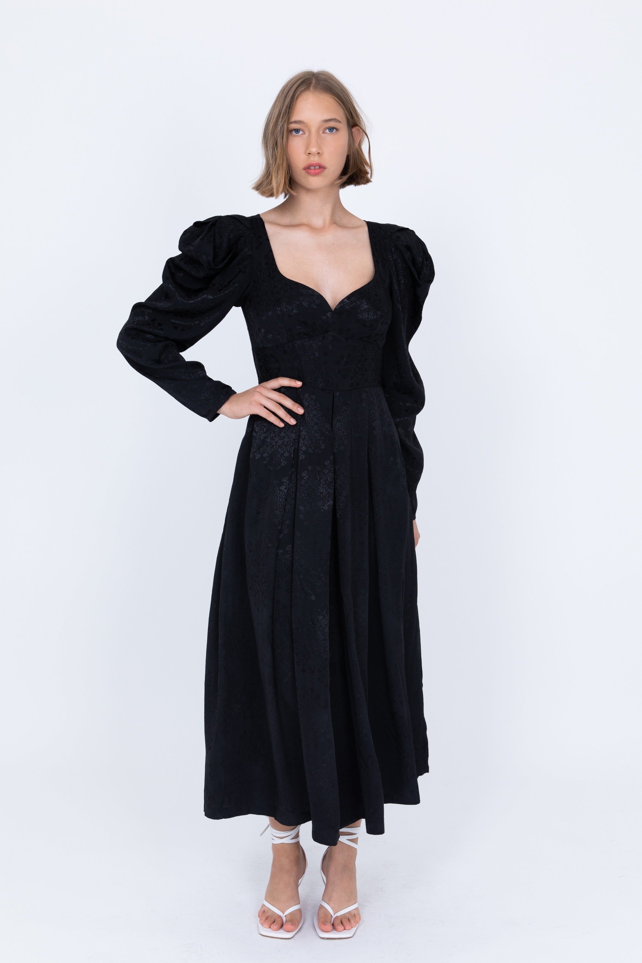 SABINA MUSAYEV - black_satin_viscose_with_floral_stripes