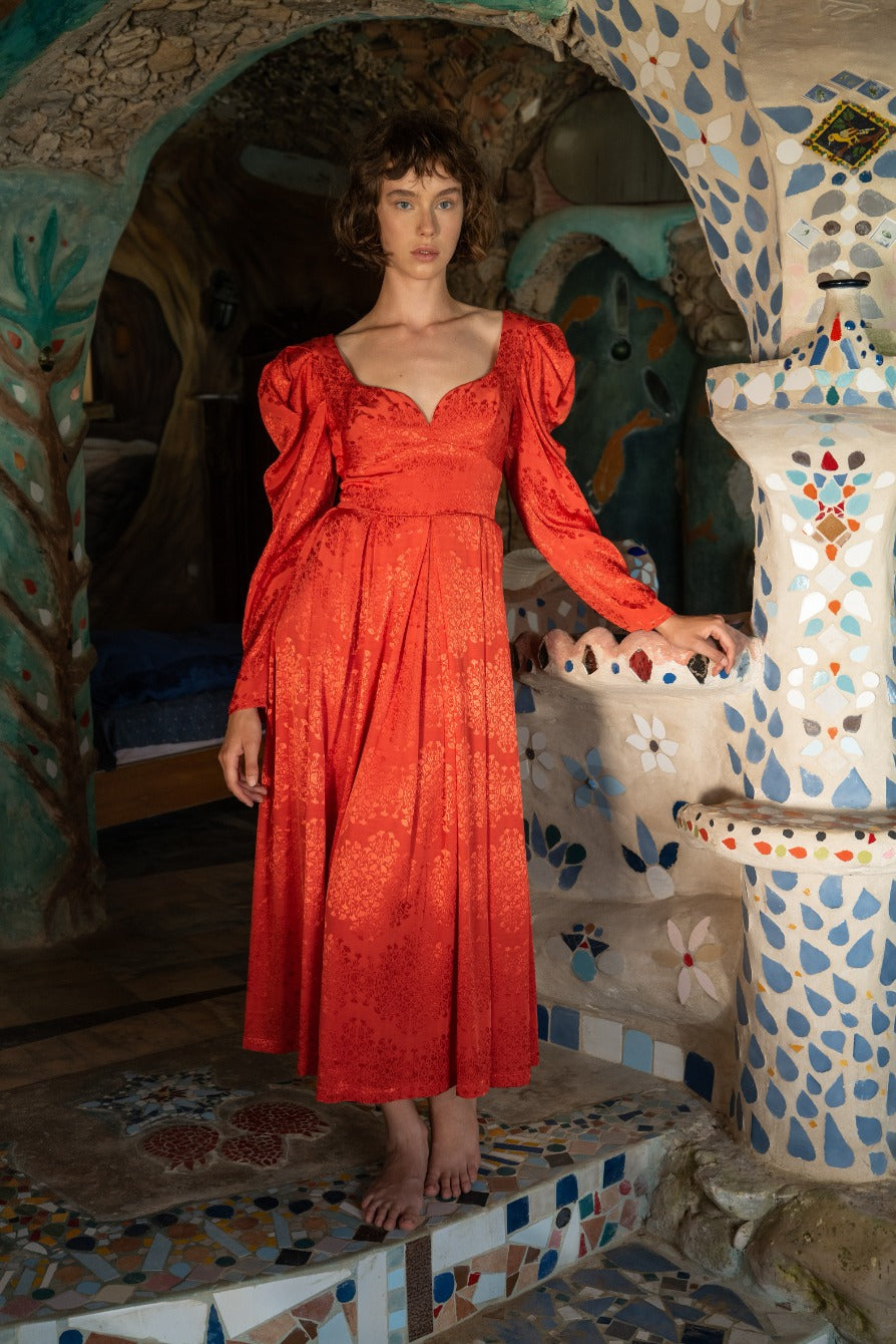 SABINA MUSAYEV - satin_viscose_with_floral_stripes_red_ss_21