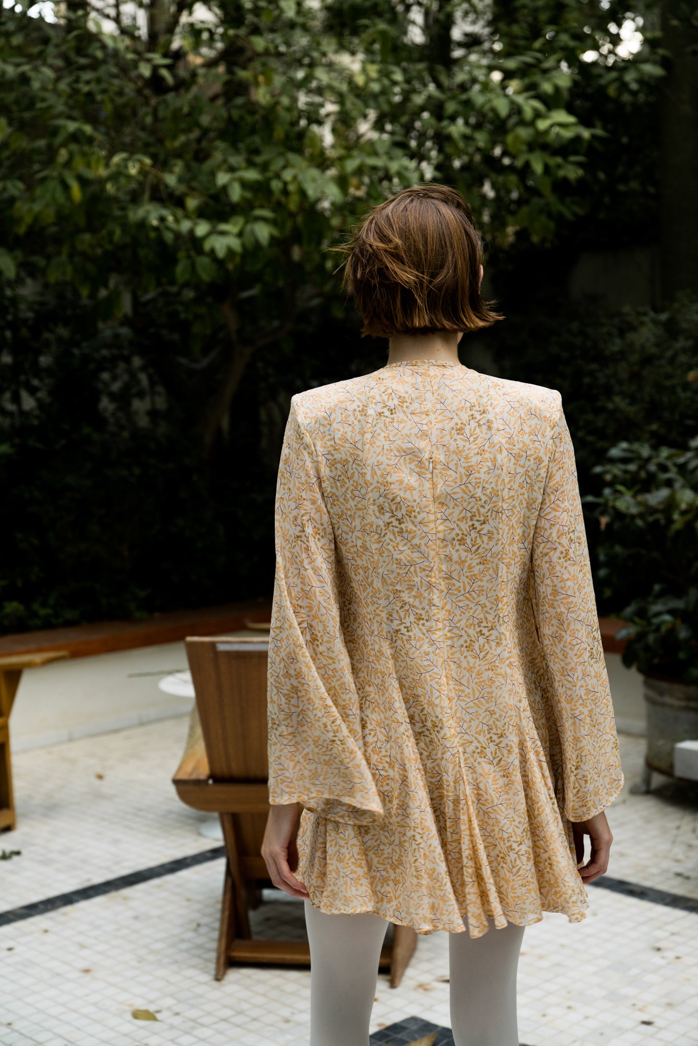 SABINA MUSAYEV - printed_chiffon_w._dewdrop_white_w._yellow