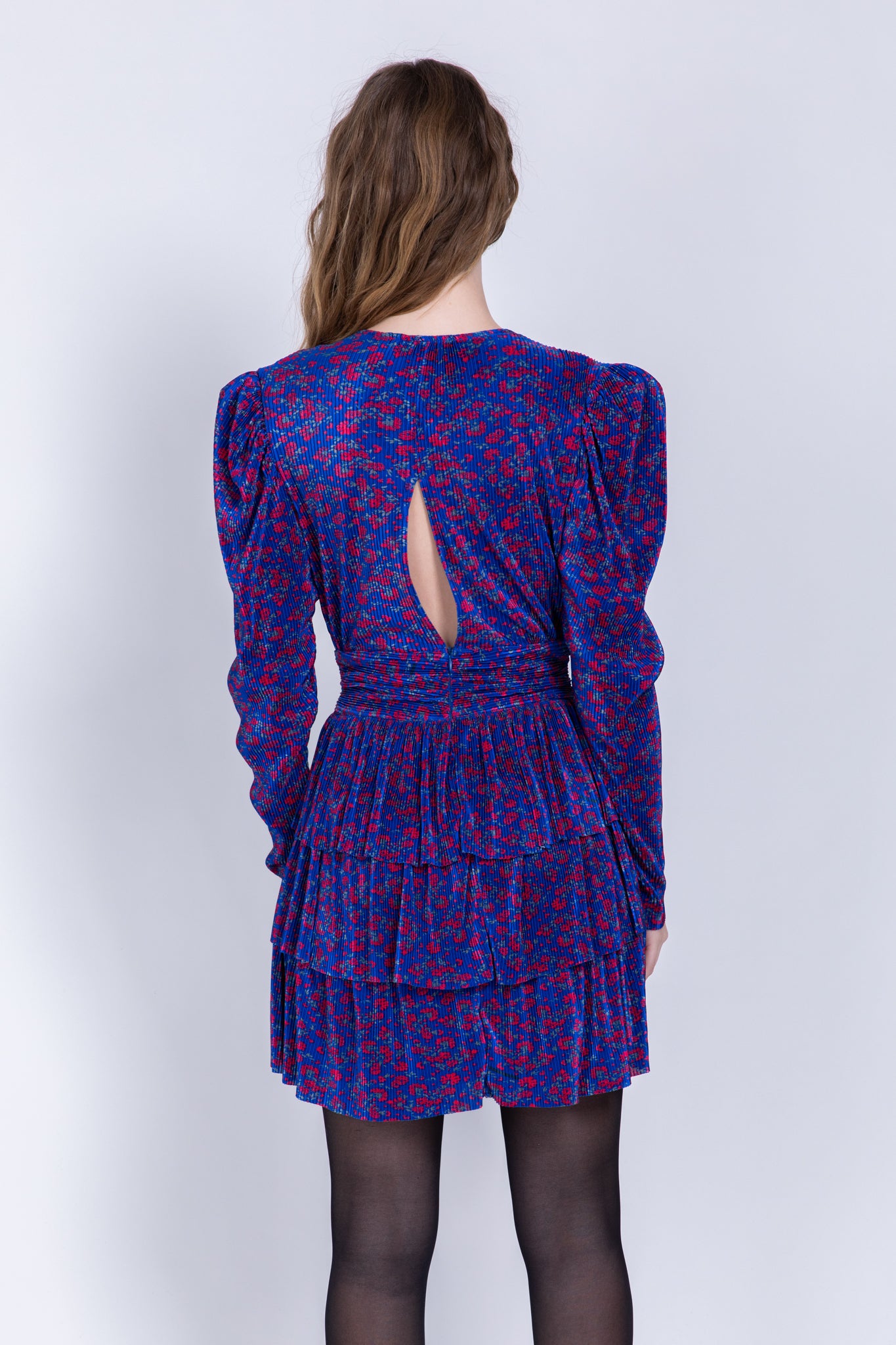 SABINA MUSAYEV - printed_pleated_knit_blue