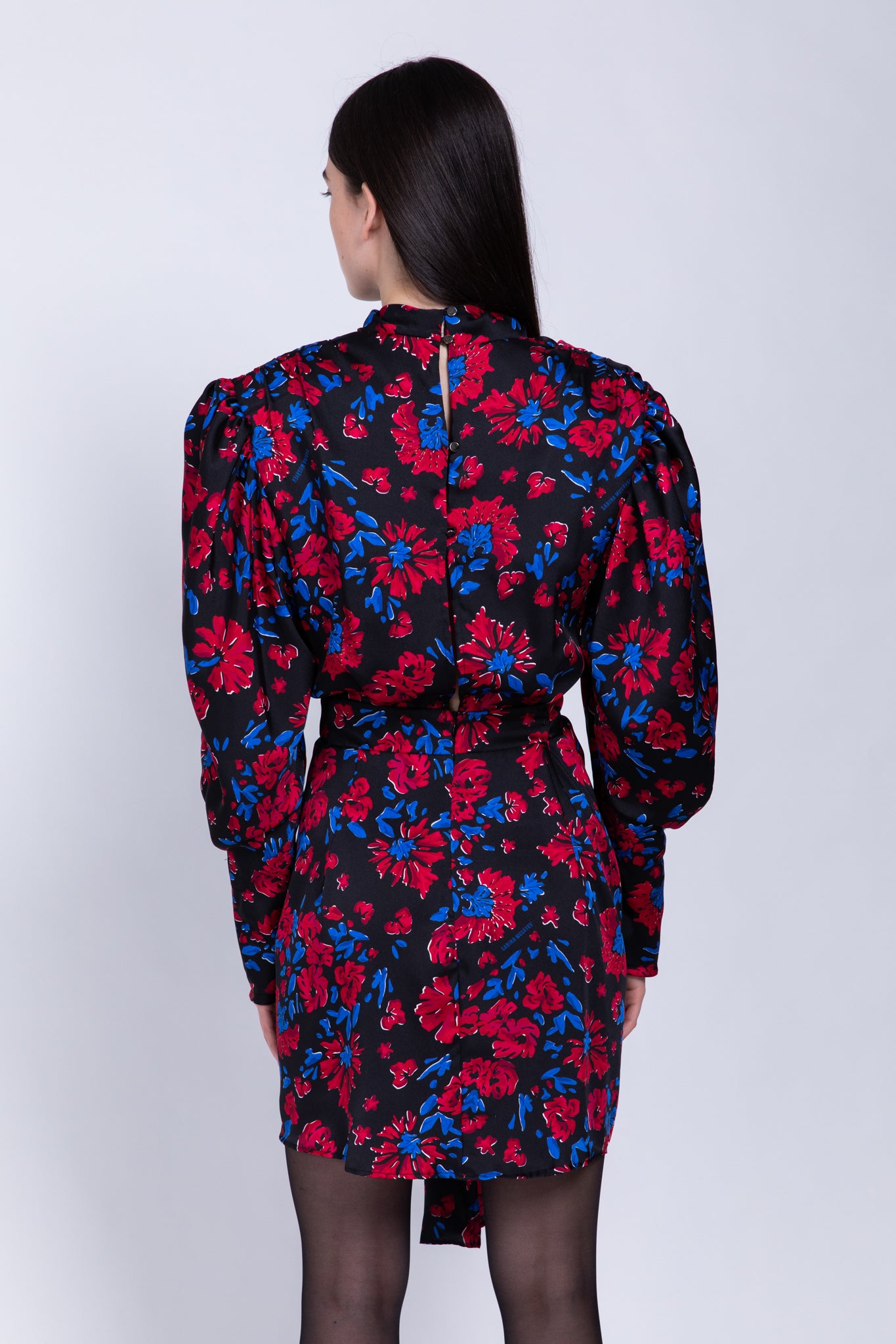 SABINA MUSAYEV - floral_print_on_satin_black