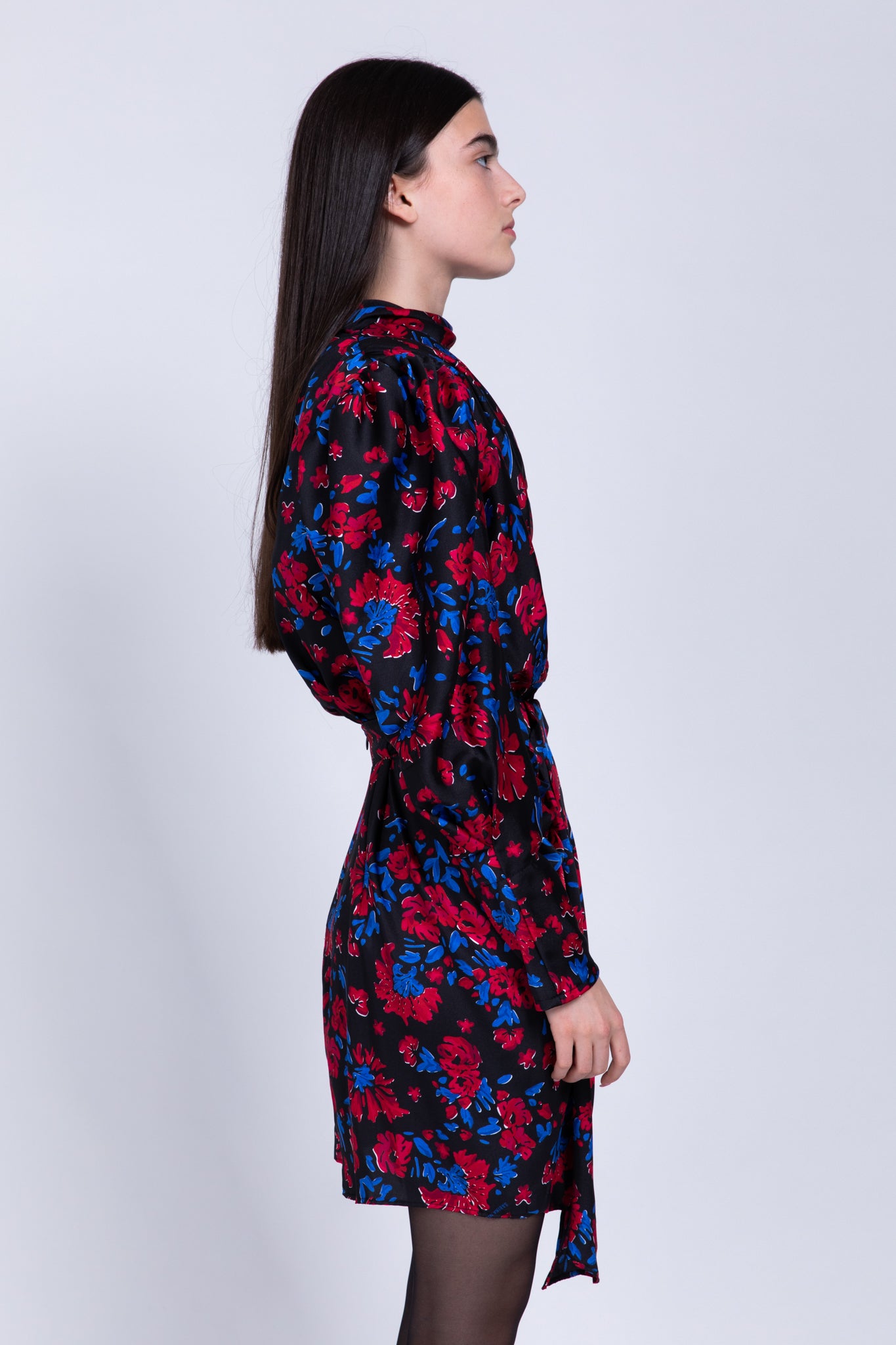 SABINA MUSAYEV - floral_print_on_satin_black