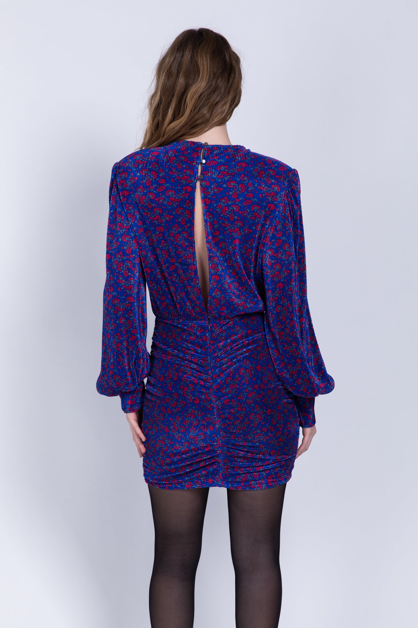 SABINA MUSAYEV - printed_pleated_knit_blue