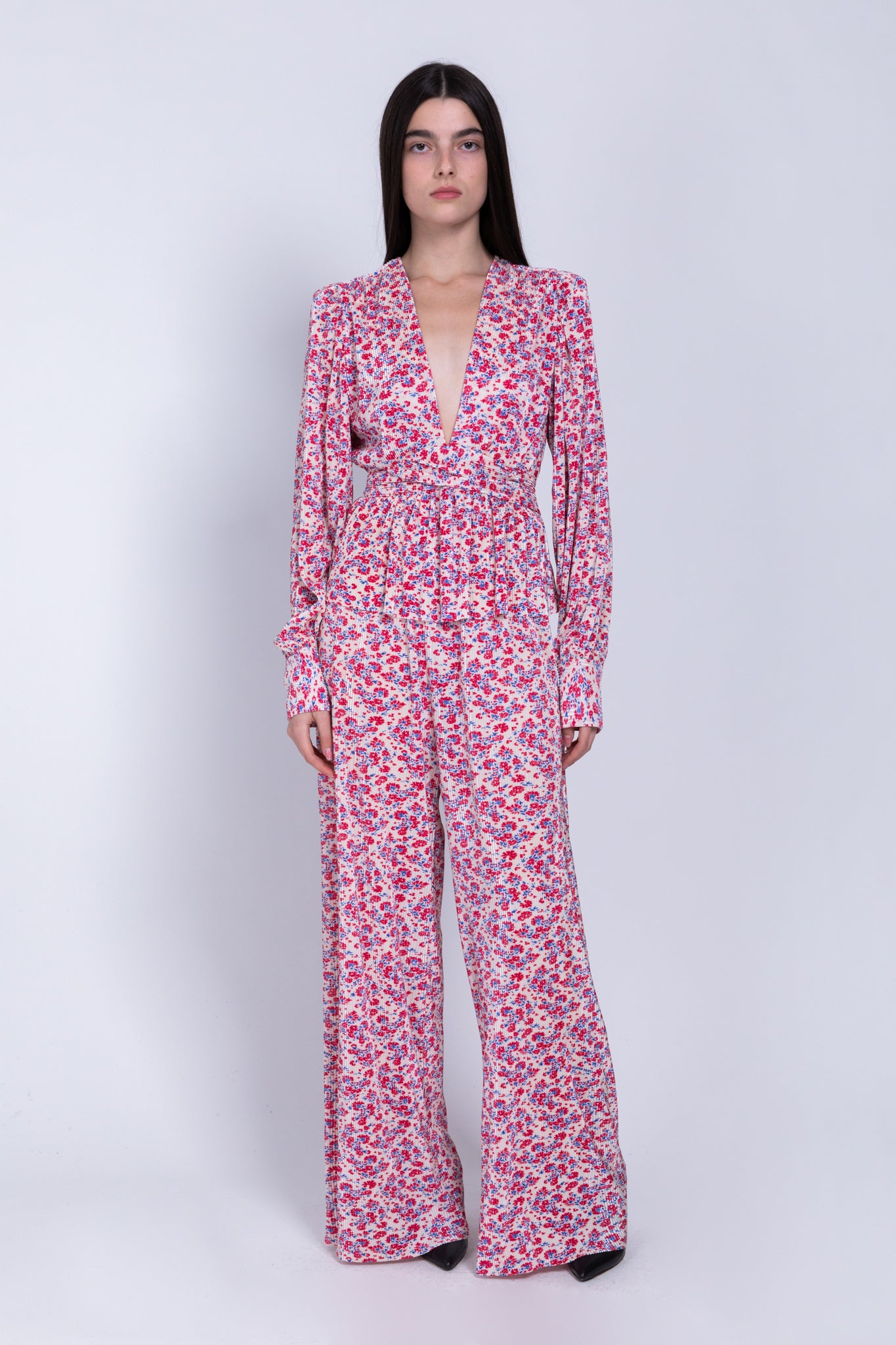 SABINA MUSAYEV - printed_pleated_knit_ivory