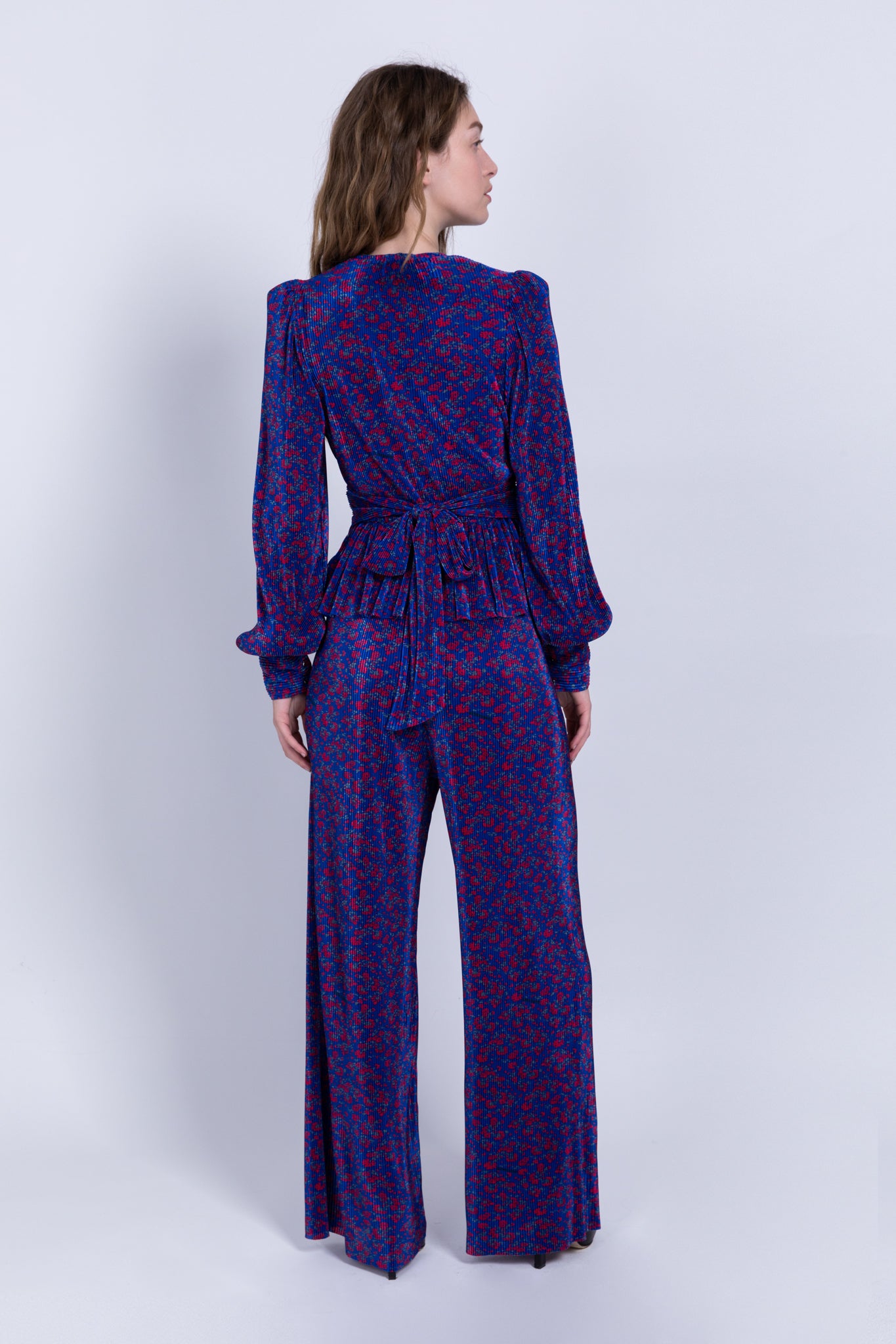 SABINA MUSAYEV - printed_pleated_knit_blue