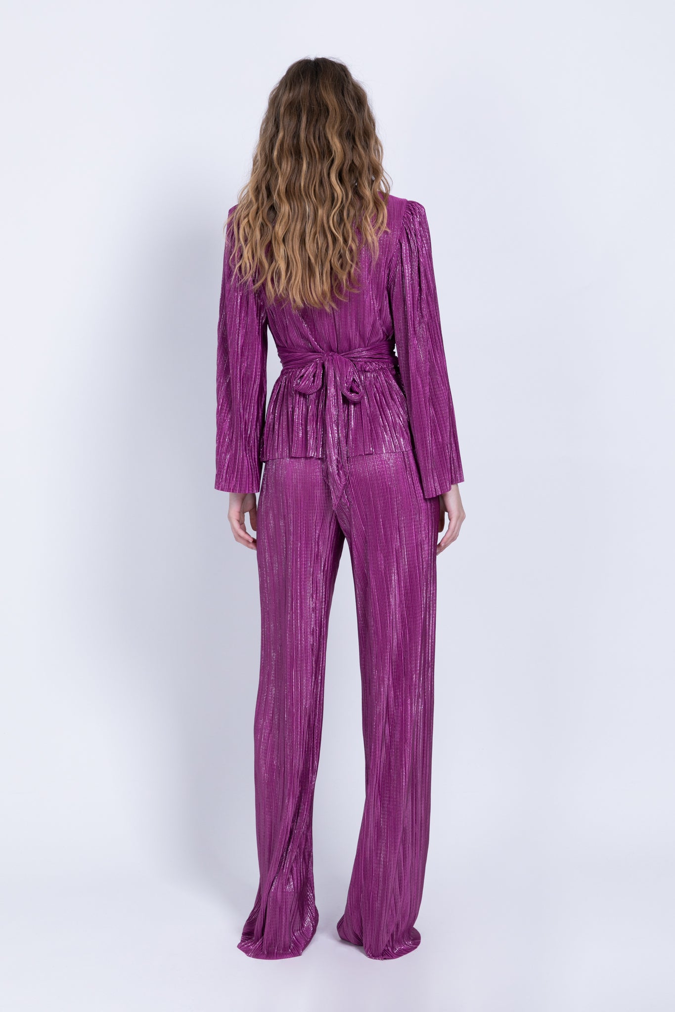 SABINA MUSAYEV - pleated_knit_w_foil_purple