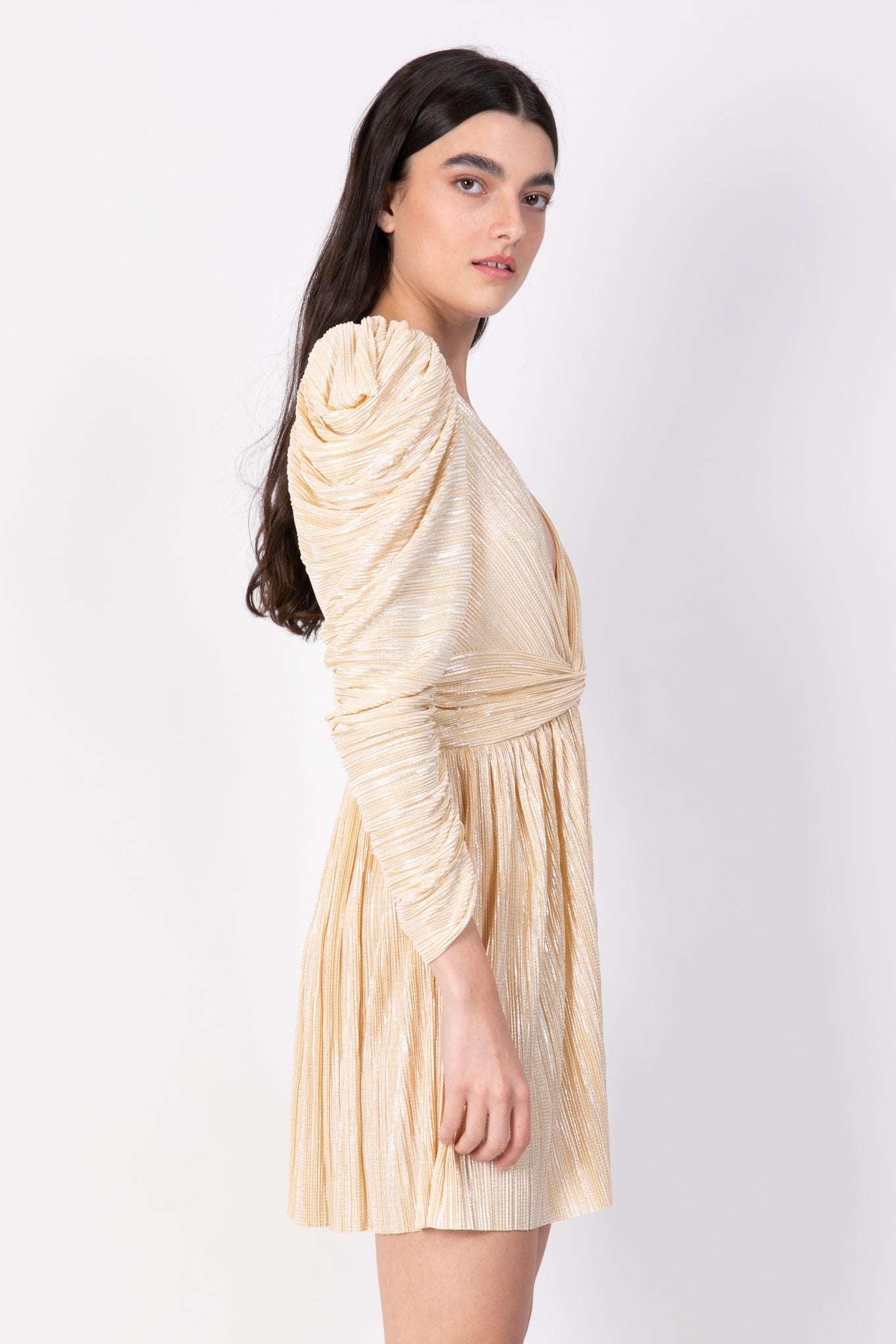 SABINA MUSAYEV - pleated_knit_w_foil_pale_yellow_ss_22