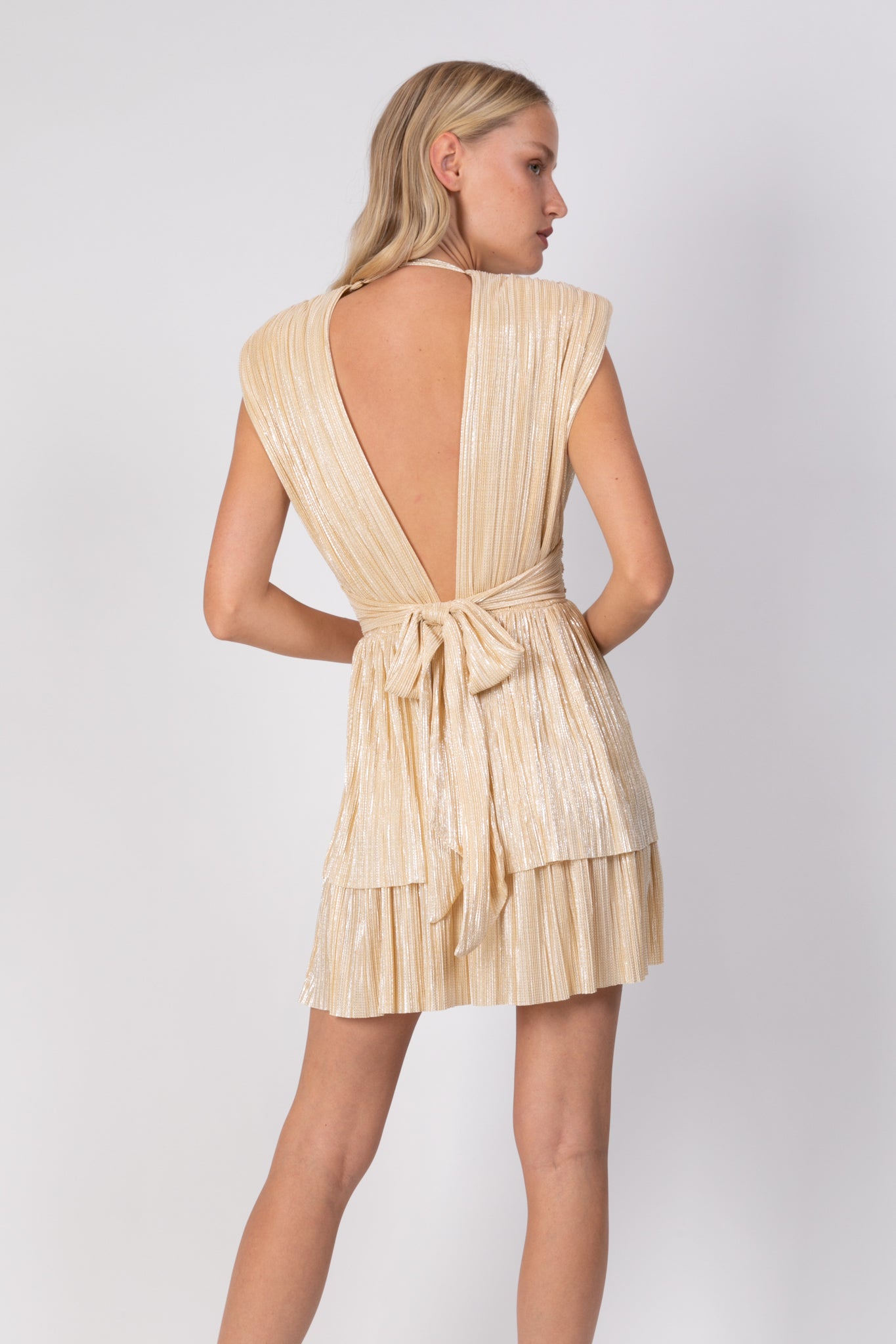 SABINA MUSAYEV - pleated_knit_w_foil_pale_yellow_ss_22