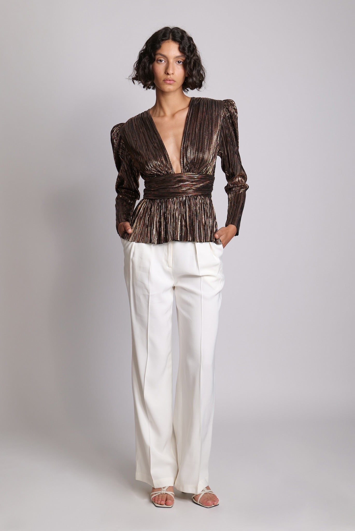 SABINA MUSAYEV - pleated_knit_w_foil_black_23