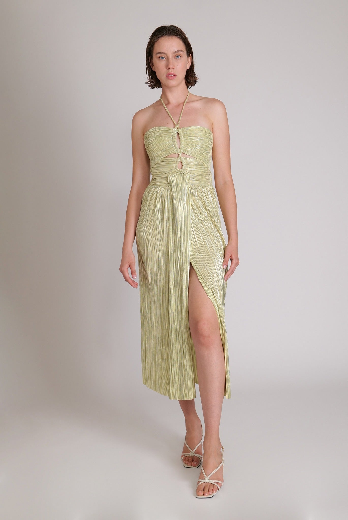 SABINA MUSAYEV - pleated_knit_w_foil_lime_23