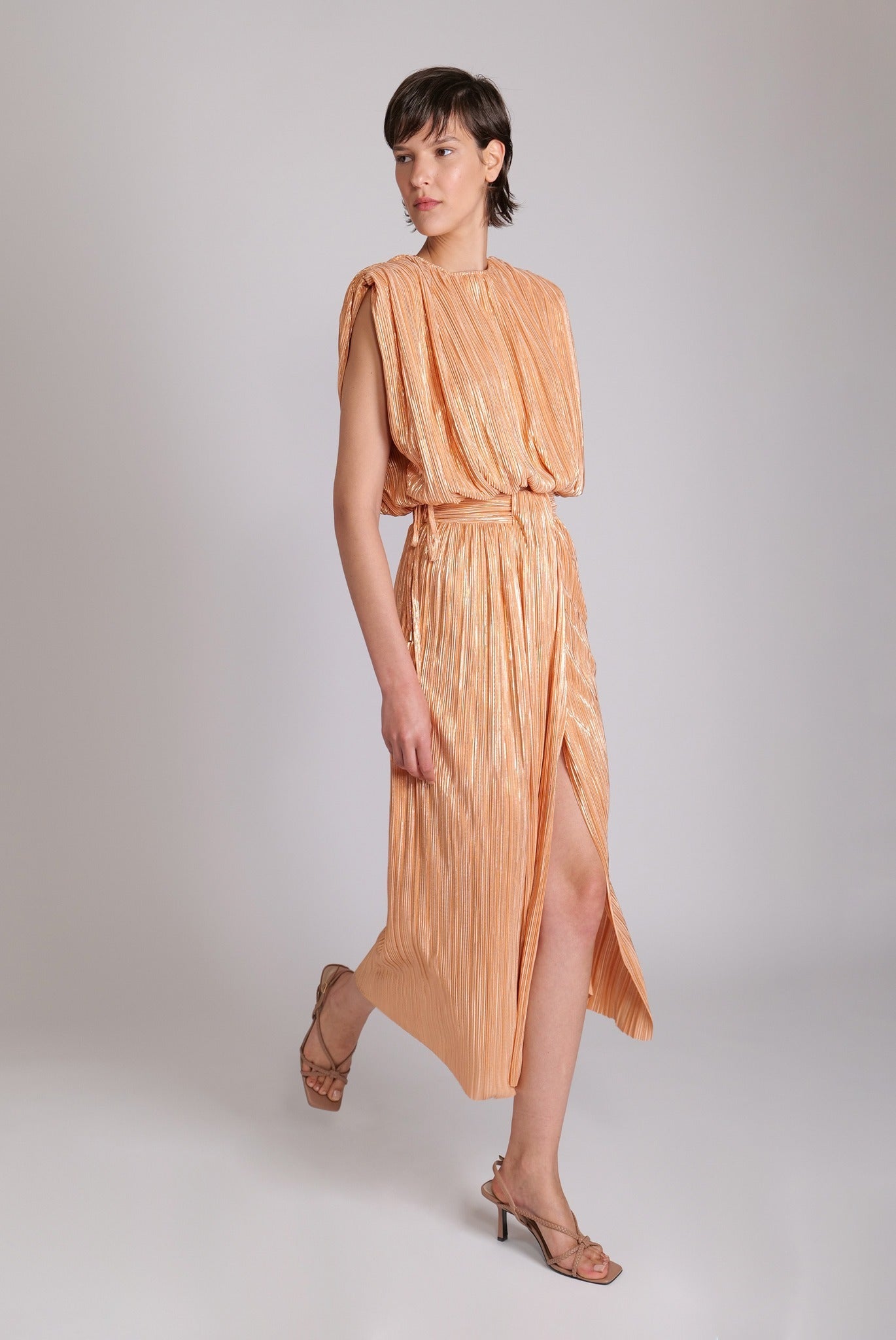 SABINA MUSAYEV - pleated_knit_w_foil_peach_23
