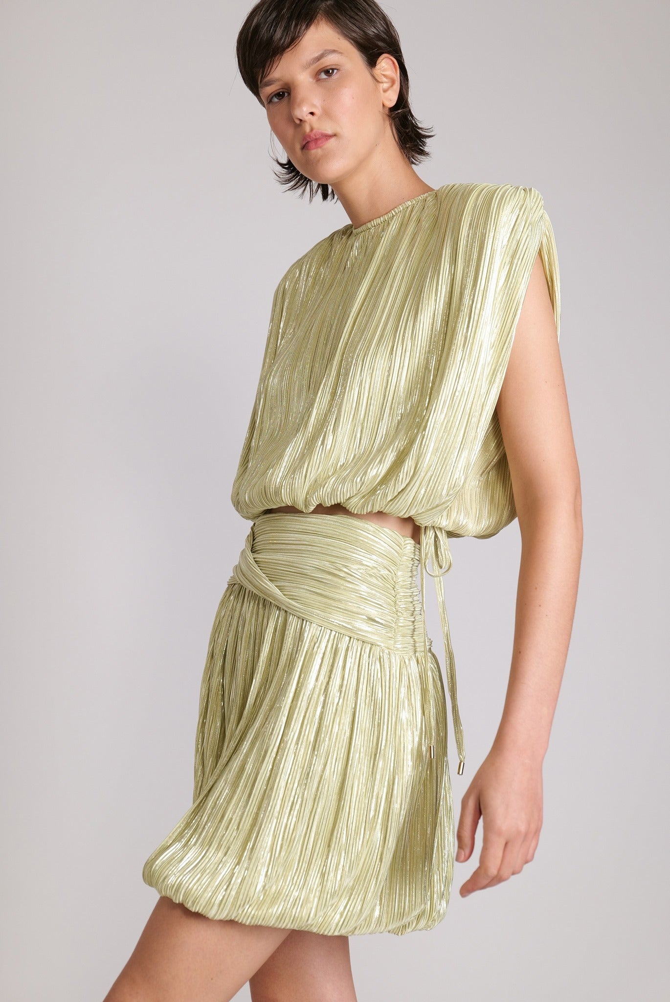 SABINA MUSAYEV - pleated_knit_w_foil_lime_23