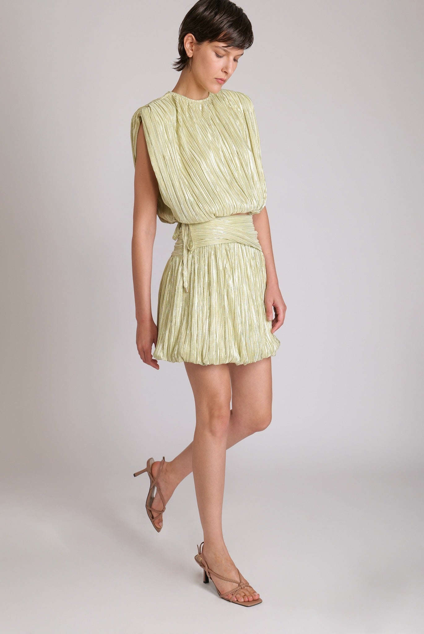 SABINA MUSAYEV - pleated_knit_w_foil_lime_23