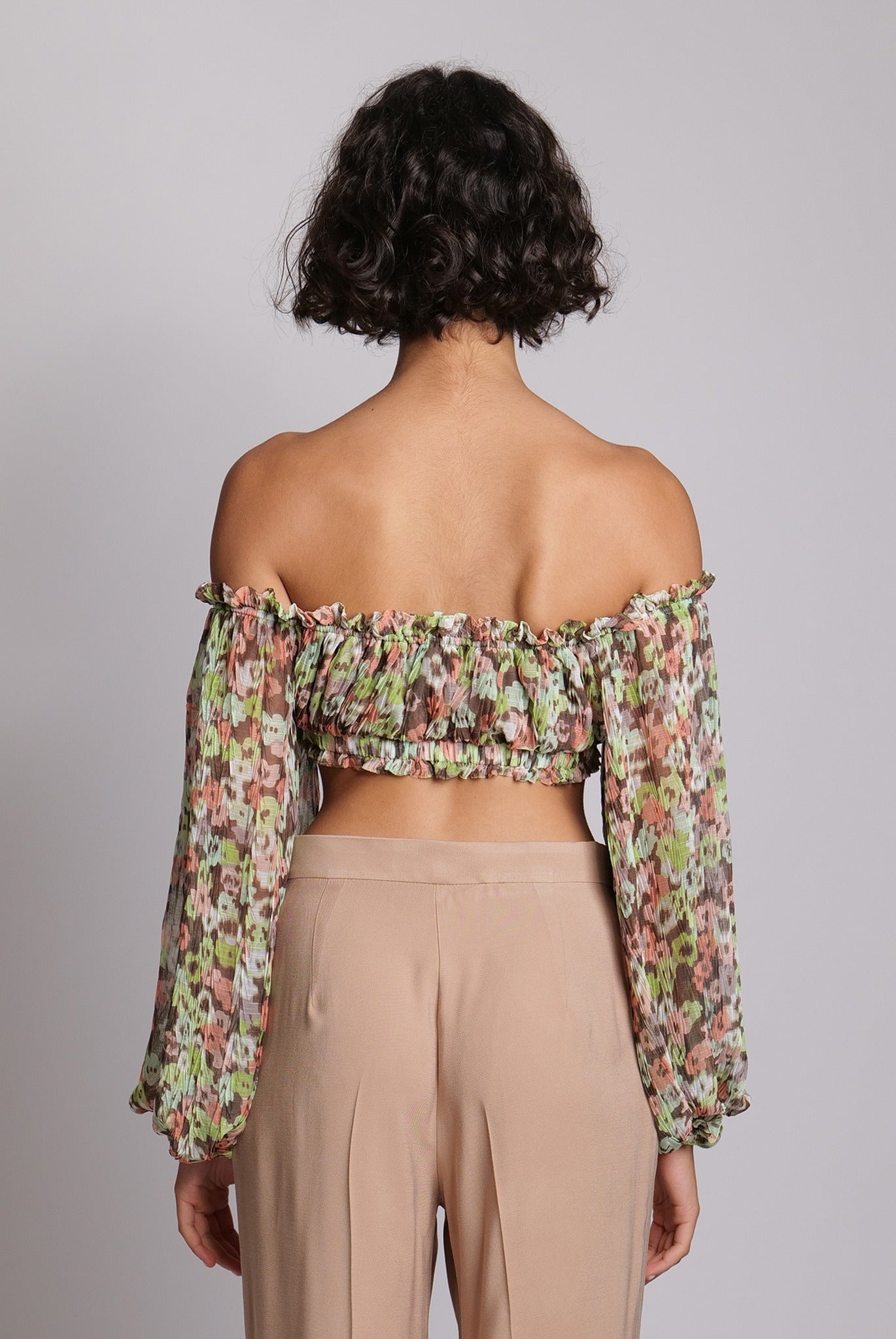 SABINA MUSAYEV - bloom_field_pleated_chiffon_peach