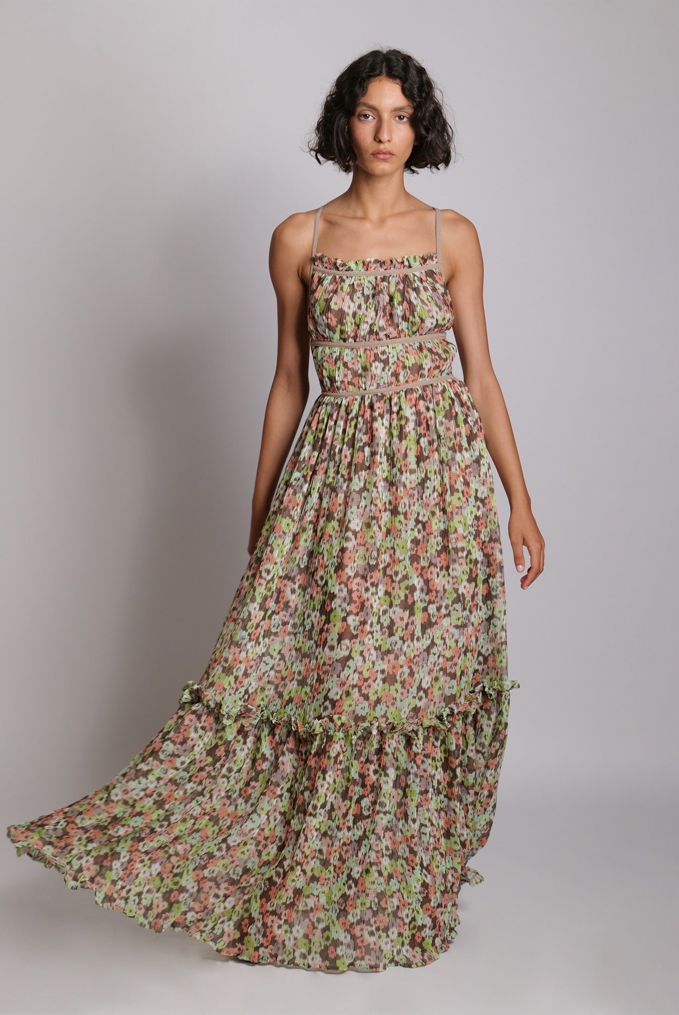 SABINA MUSAYEV - bloom_field_pleated_chiffon_peach