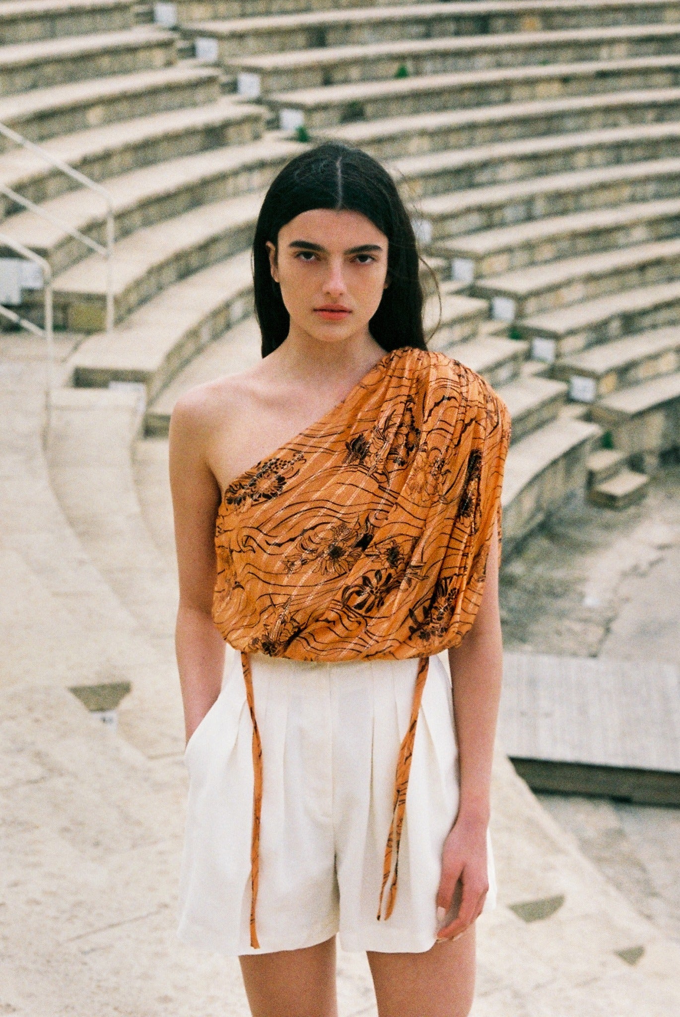 SABINA MUSAYEV - passion_flower_silk_chiffon_orange