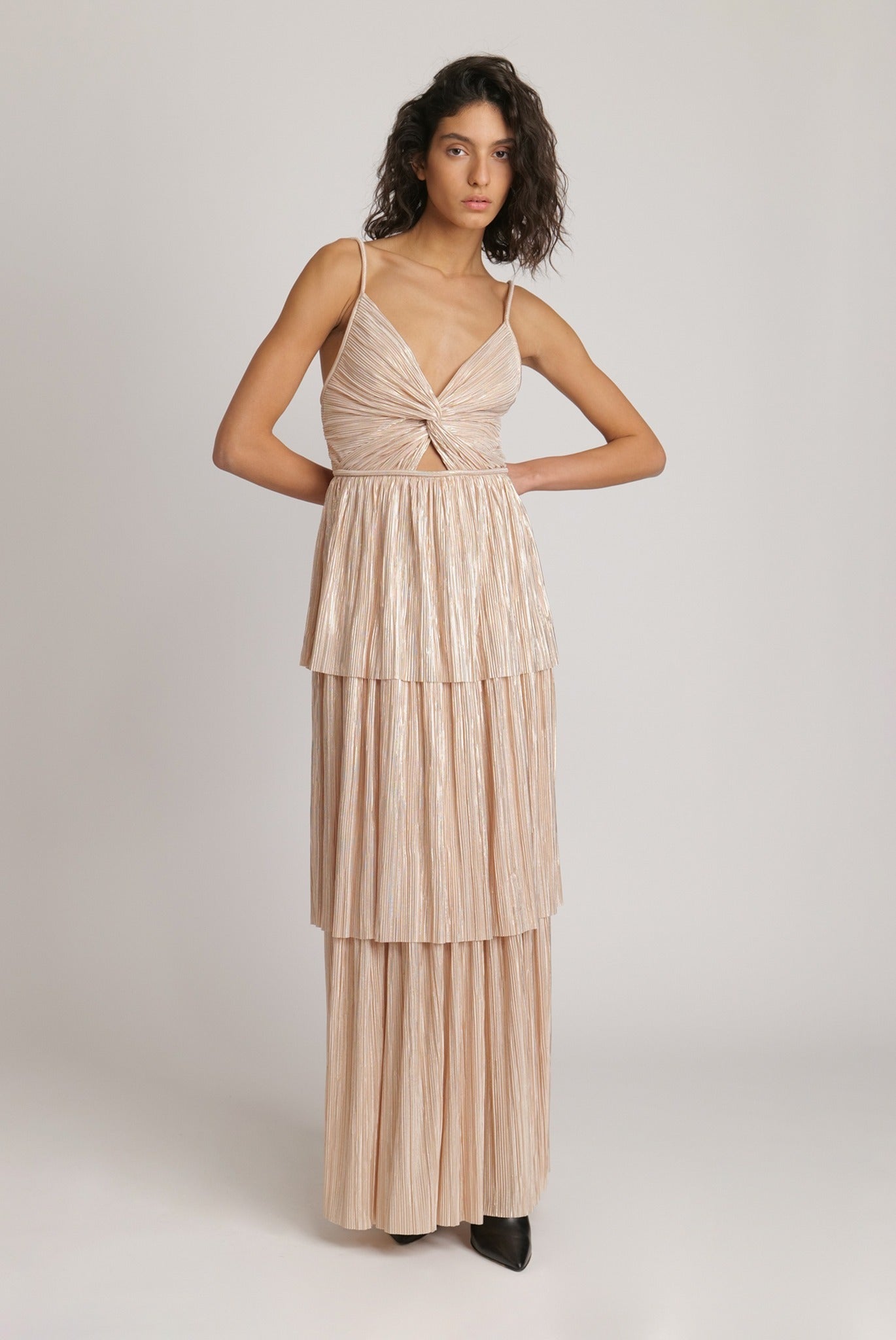 SABINA MUSAYEV - pleated_knit_w_foil_pearl_blush_fw_23_24