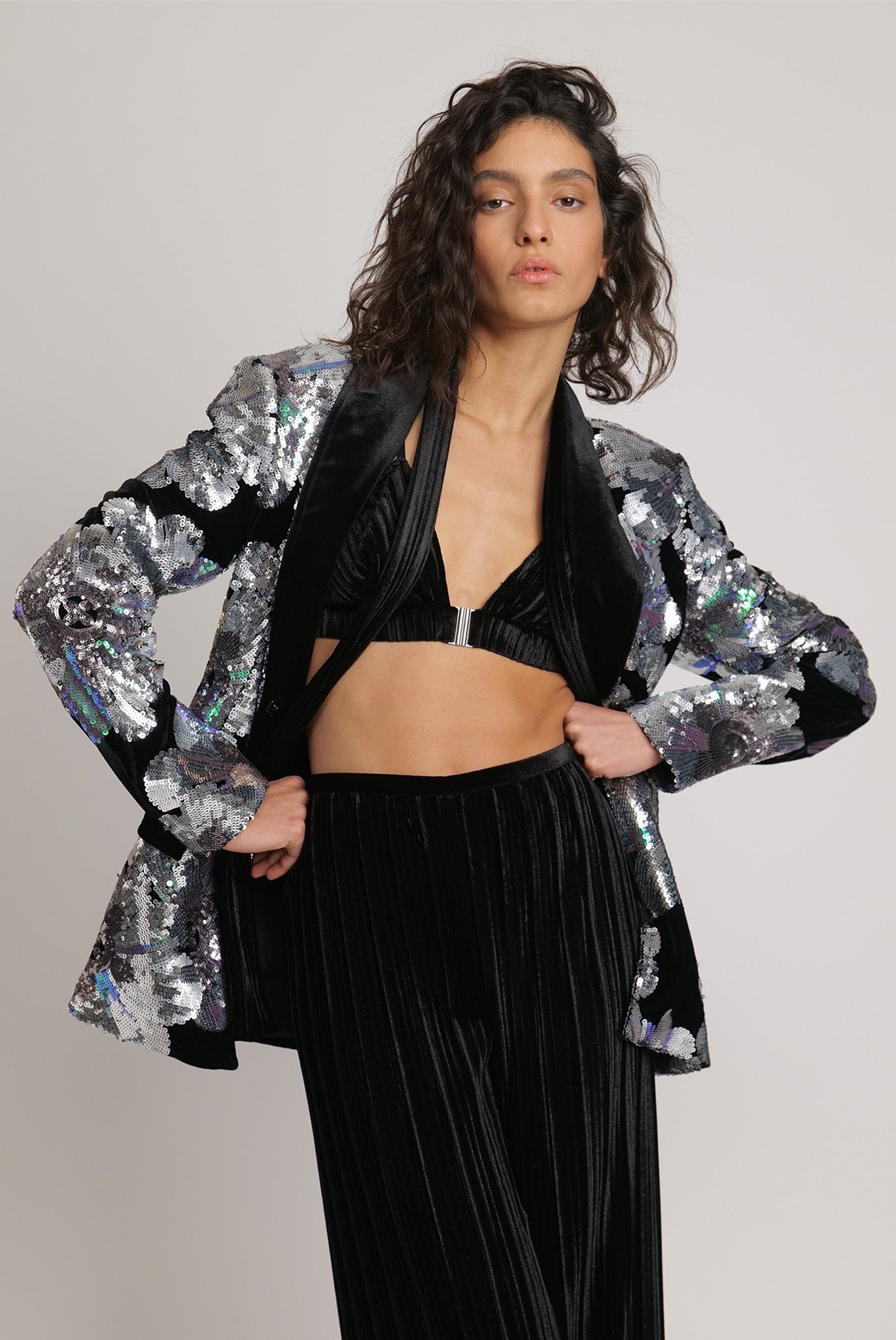 SABINA MUSAYEV - flora_sequins_on_velvet_multi_silver_fw_23_24