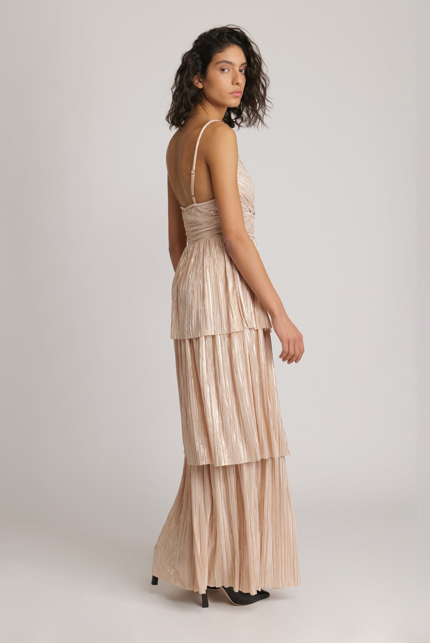 SABINA MUSAYEV - pleated_knit_w_foil_pearl_blush_fw_23_24