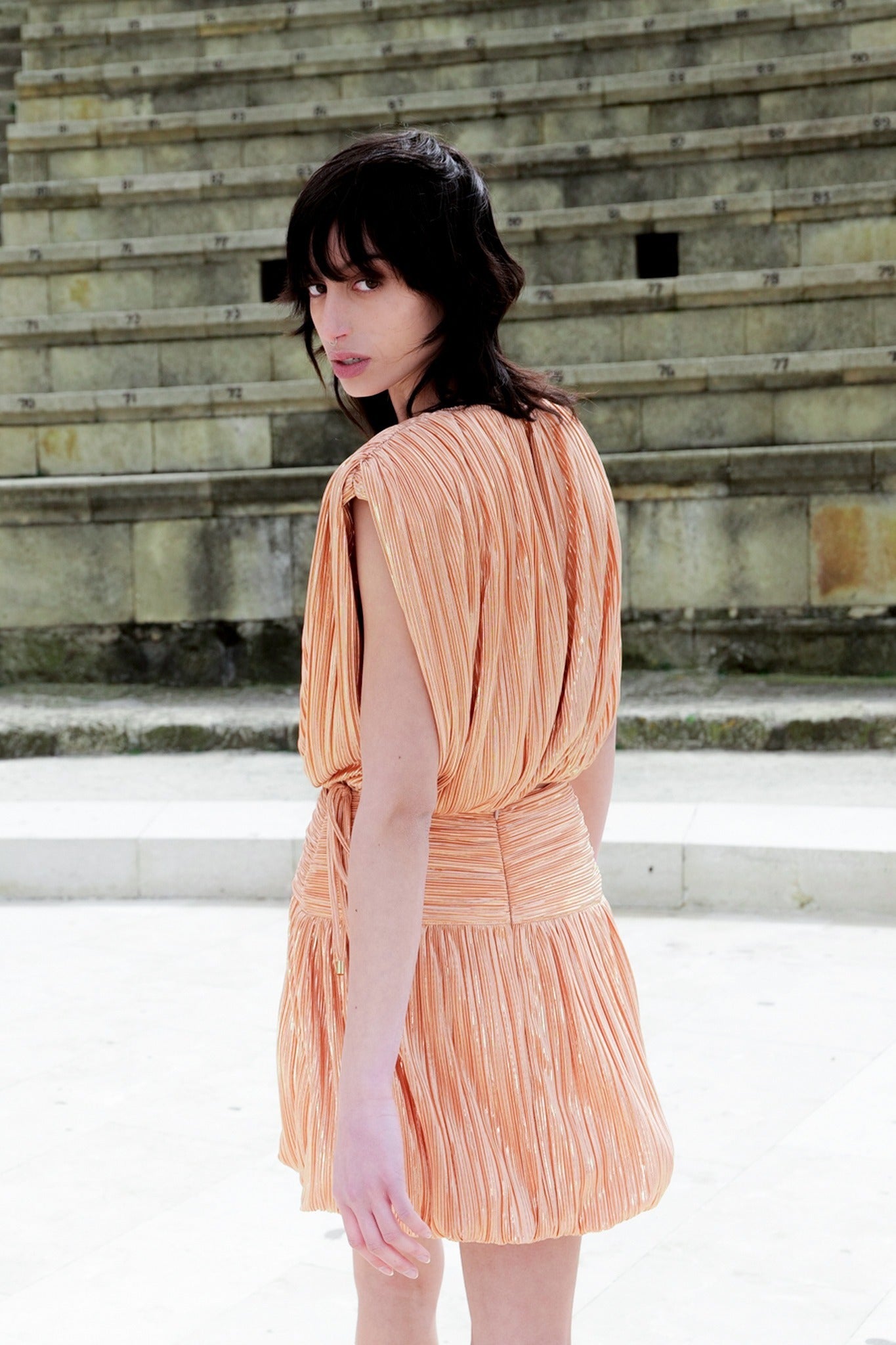 SABINA MUSAYEV - pleated_knit_w_foil_peach_23