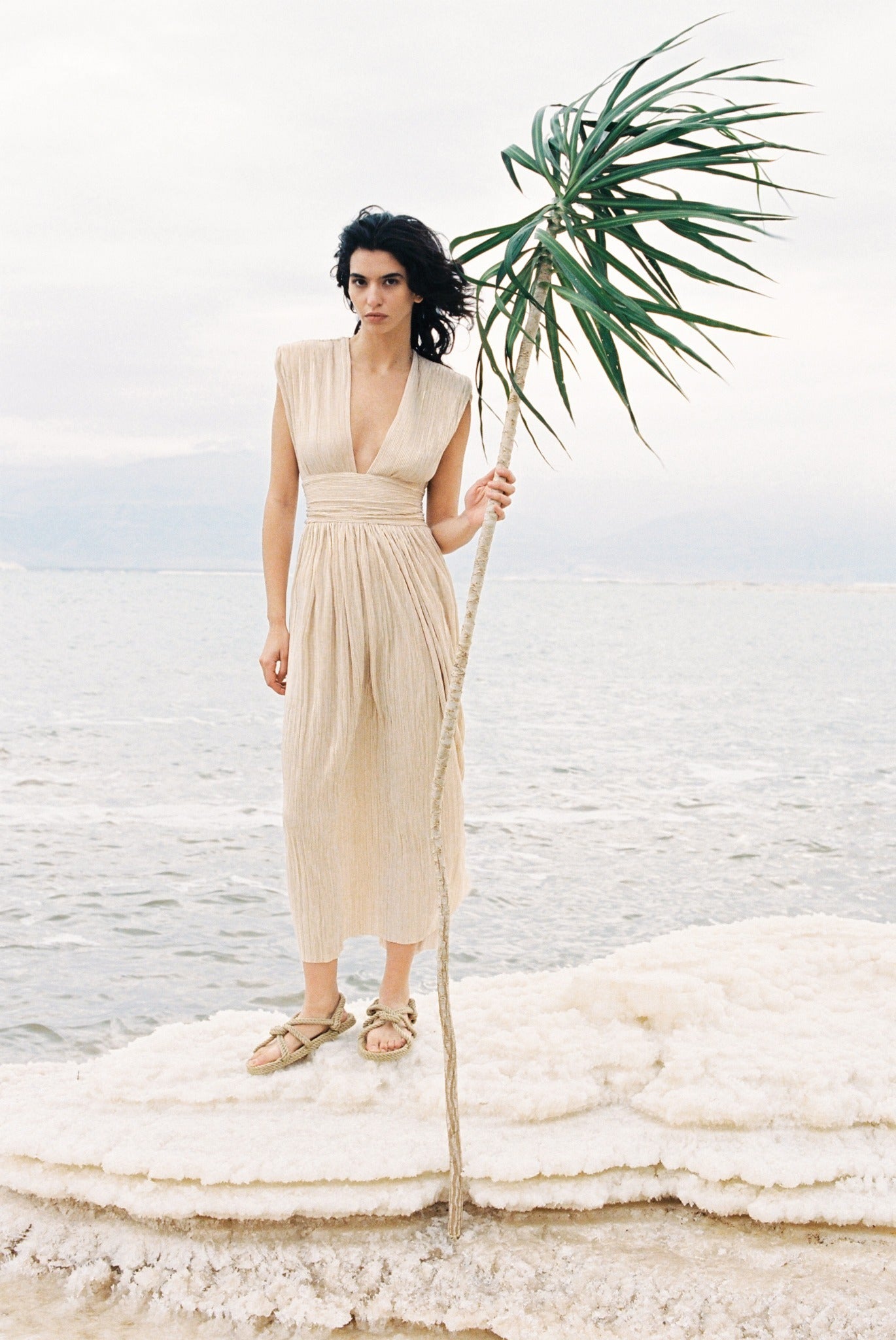 SABINA MUSAYEV - pleated_knit_w_foil_sandstone_spring_24