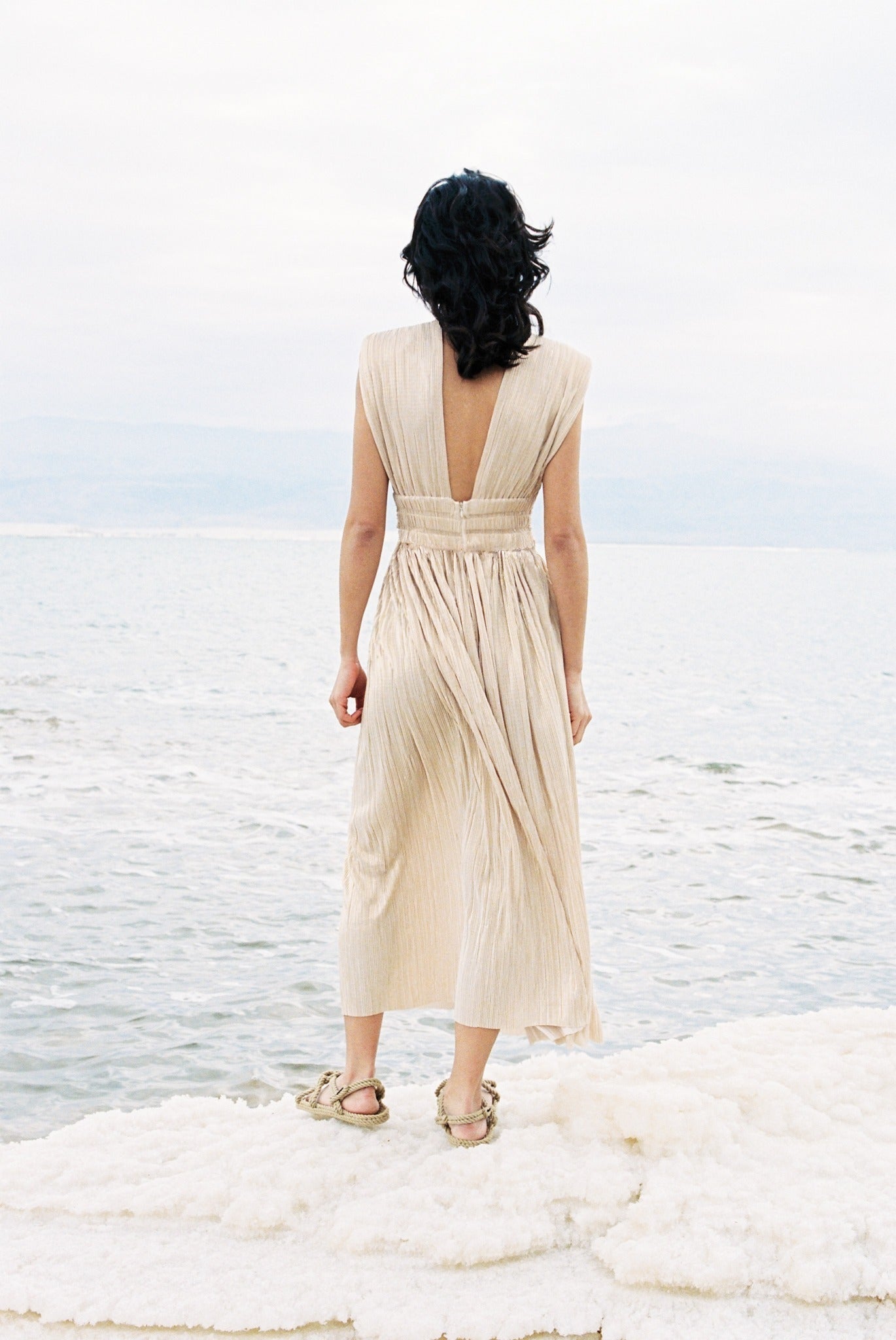 SABINA MUSAYEV - pleated_knit_w_foil_sandstone_spring_24