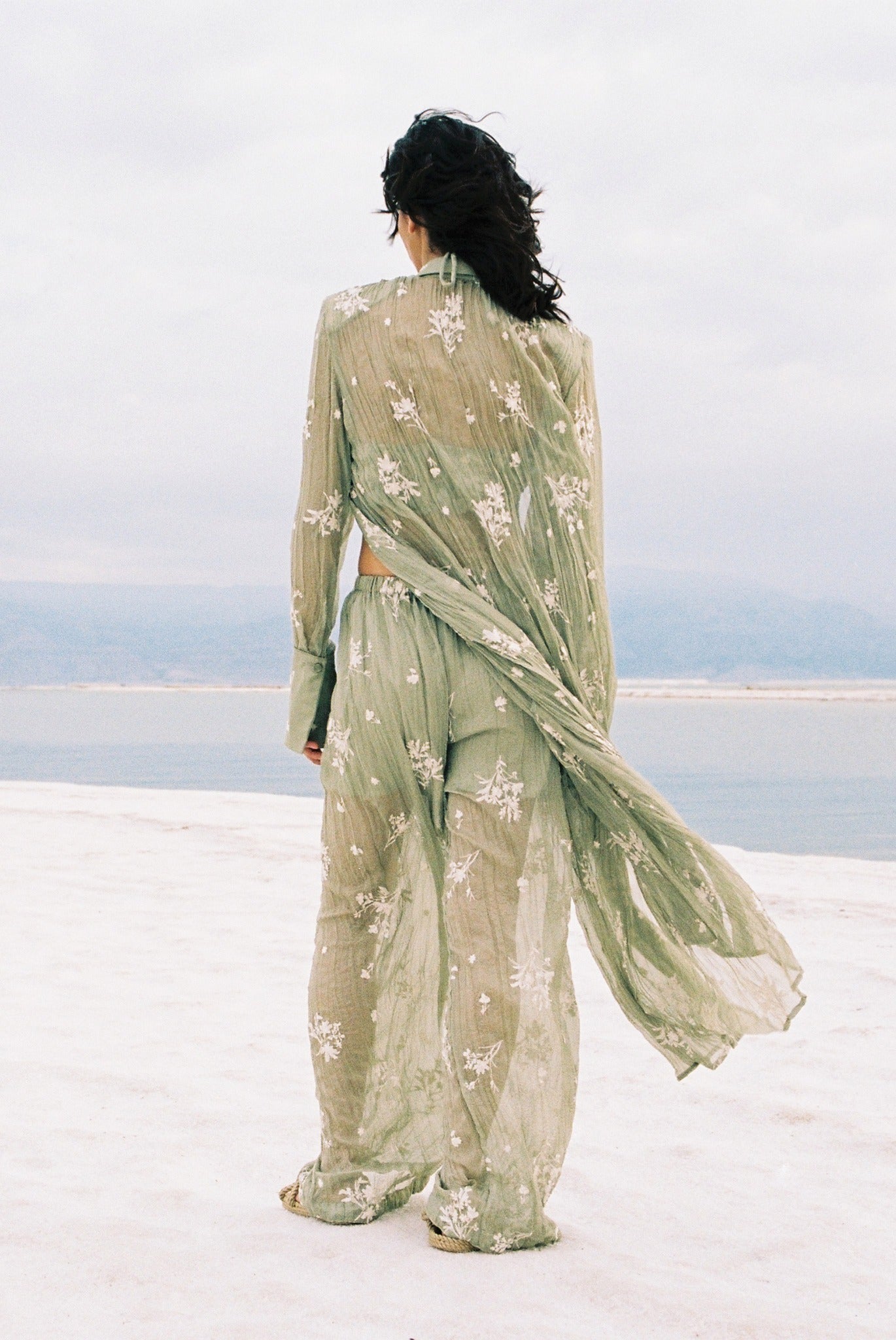 SABINA MUSAYEV - pleated_chiffon_w_embroidery_moss_green_24