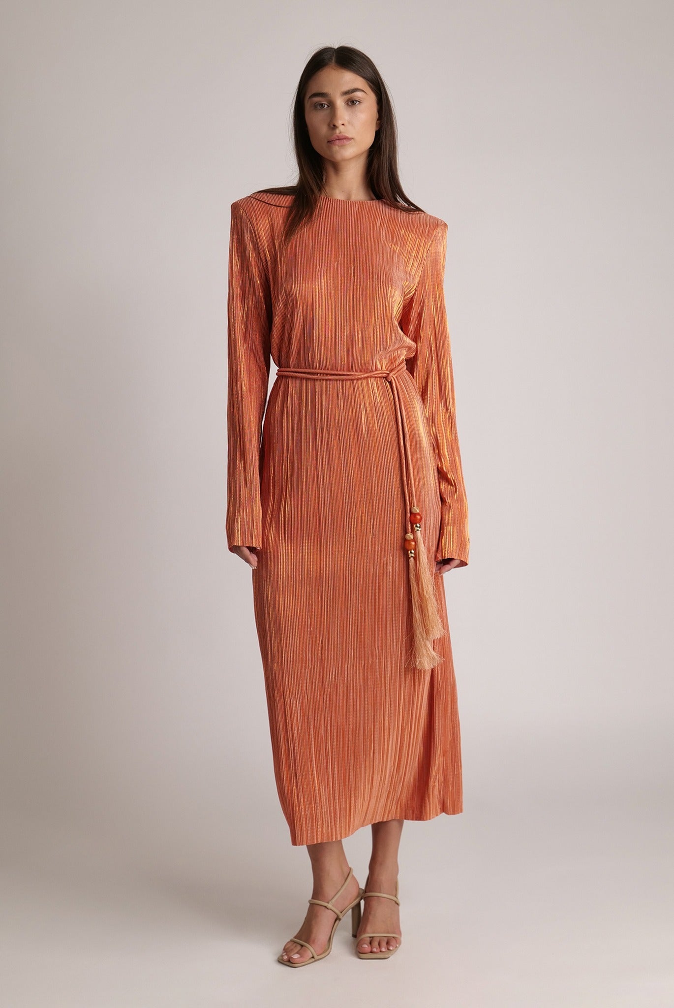 SABINA MUSAYEV - pleated_knit_w_foil_orange_spring_24