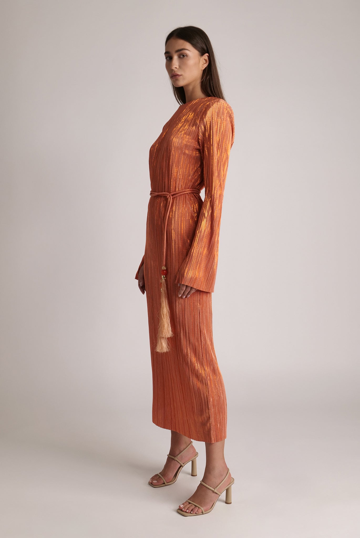 SABINA MUSAYEV - pleated_knit_w_foil_orange_spring_24