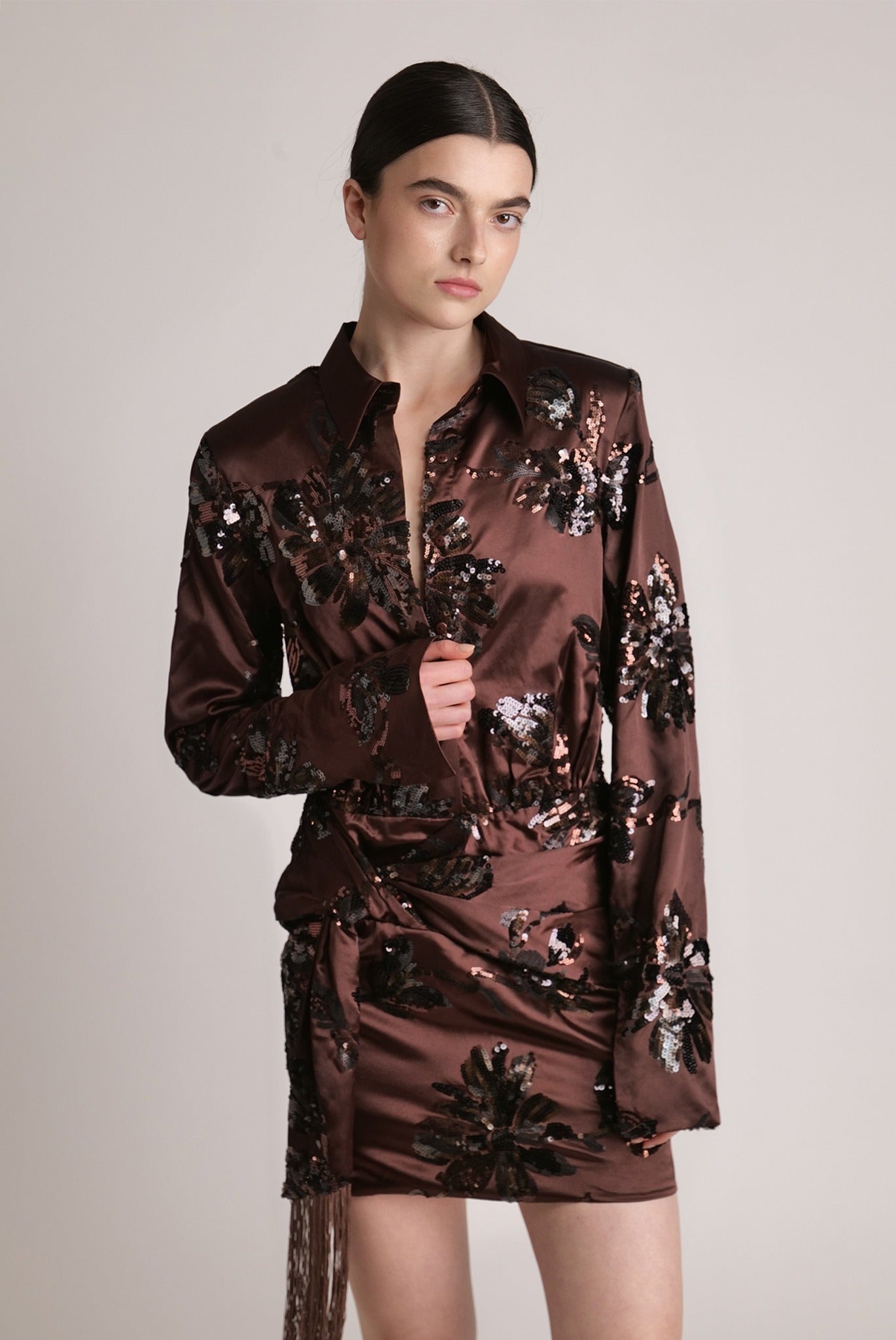 SABINA MUSAYEV - blossom_sequins_on_satin_dark_brown_spring_24