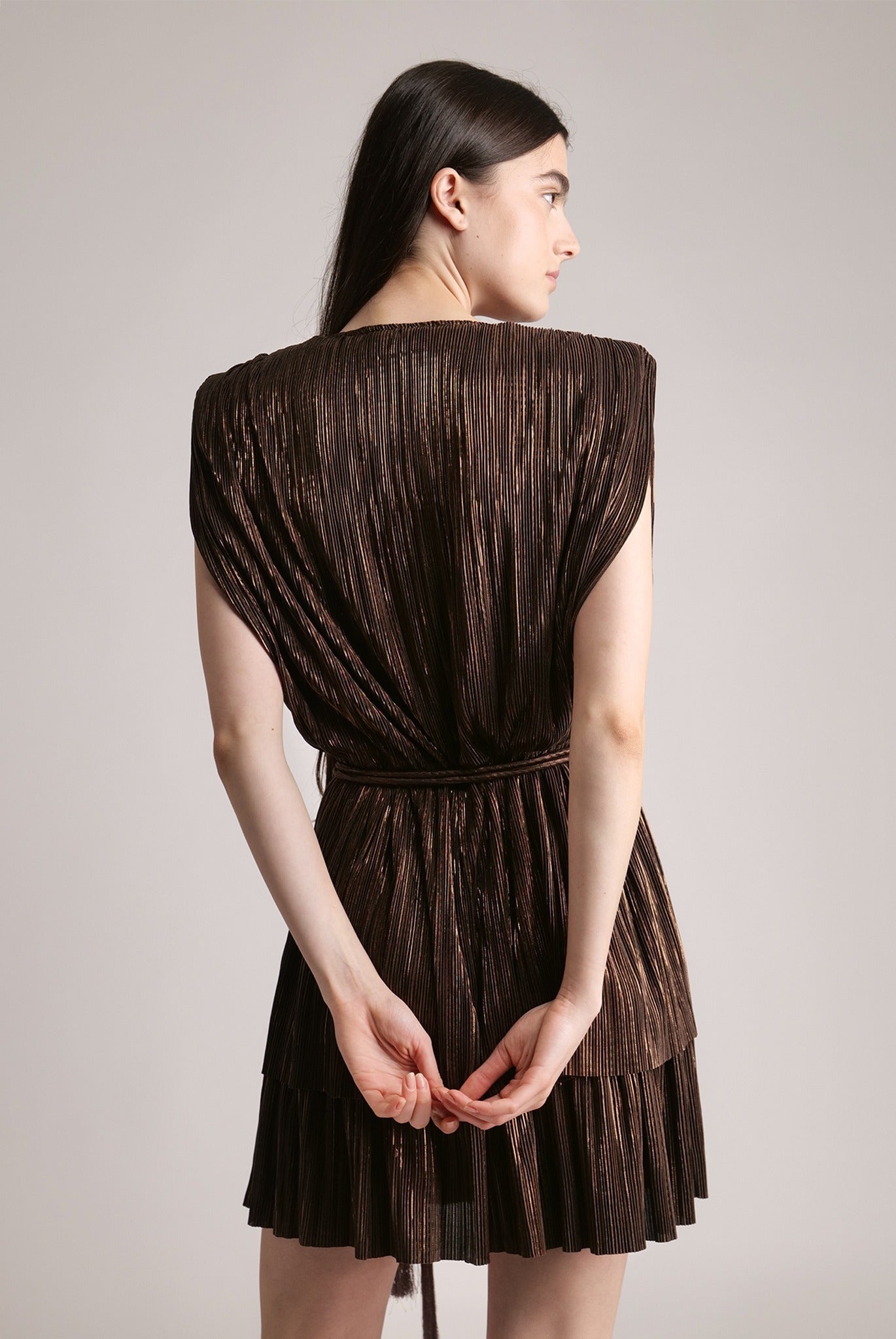 SABINA MUSAYEV - pleated_knit_w_foil_dark_brown_spring_24