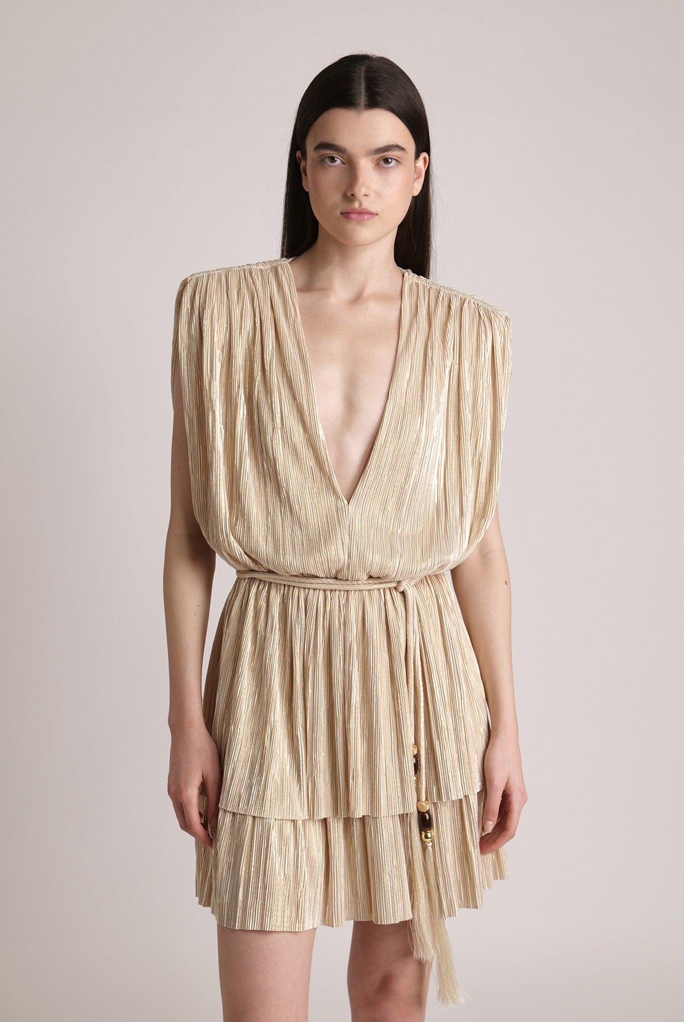 SABINA MUSAYEV - pleated_knit_w_foil_sandstone_spring_24