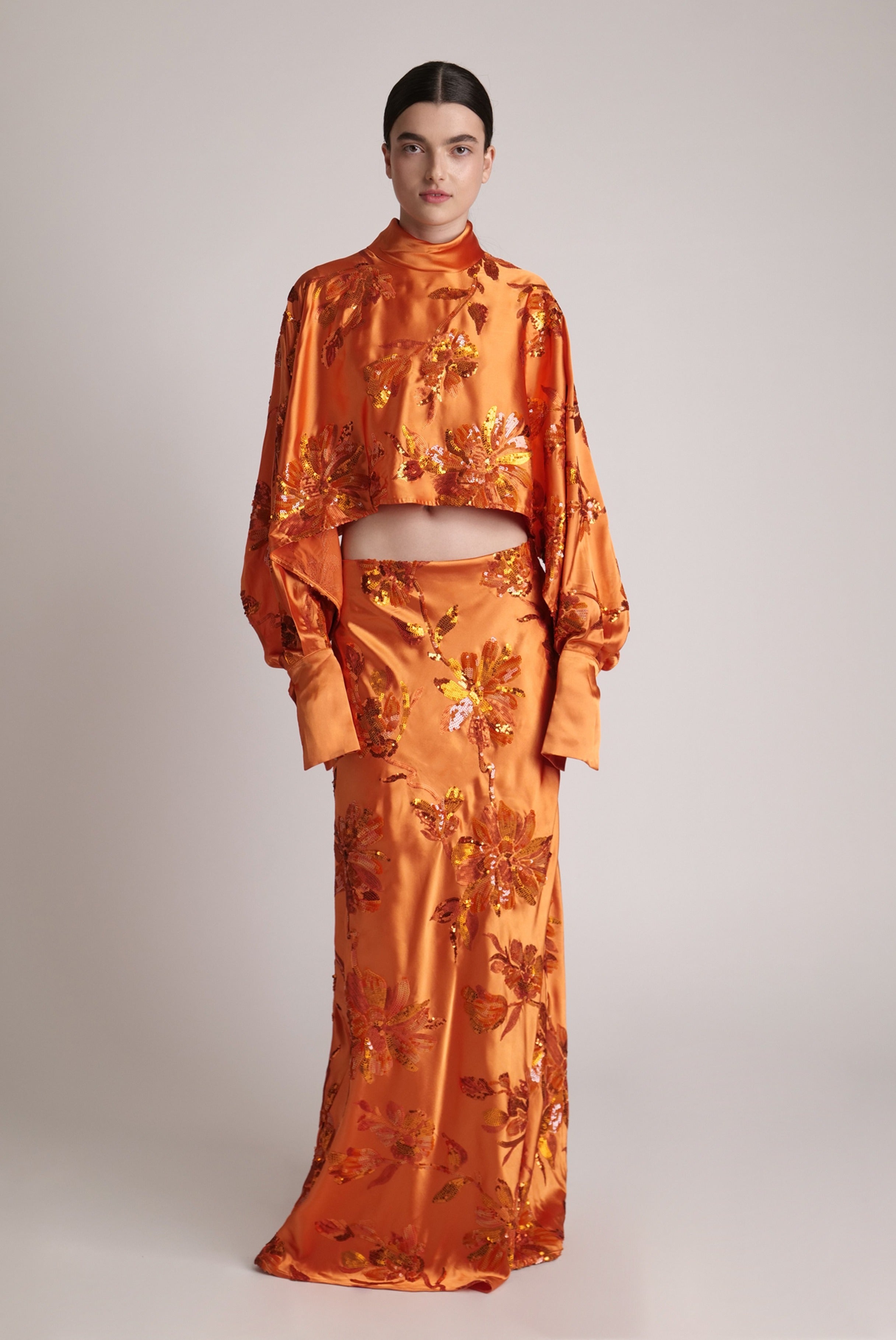 SABINA MUSAYEV - blossom_sequins_on_satin_orange_spring_24