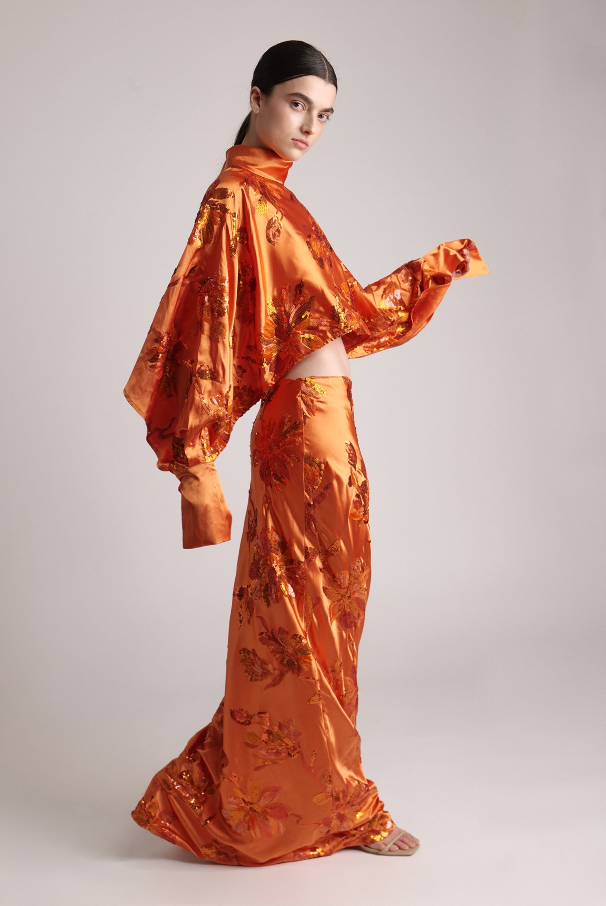 SABINA MUSAYEV - blossom_sequins_on_satin_orange_spring_24