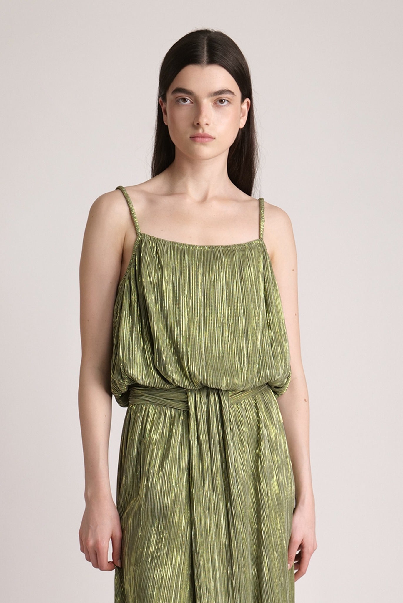 SABINA MUSAYEV - pleated_knit_w_foil_olive_green_spring_24