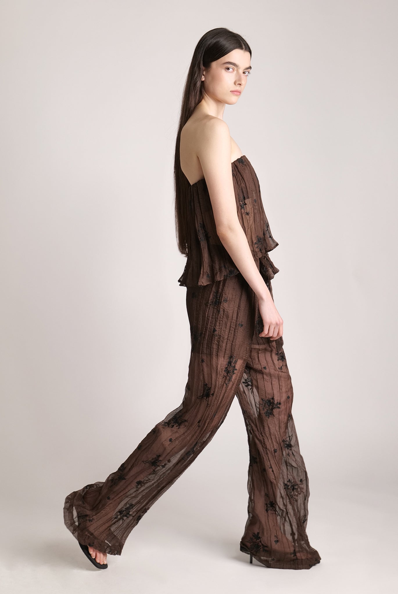 SABINA MUSAYEV - pleated_chiffon_w_embroidery_dark_brown_spring_24