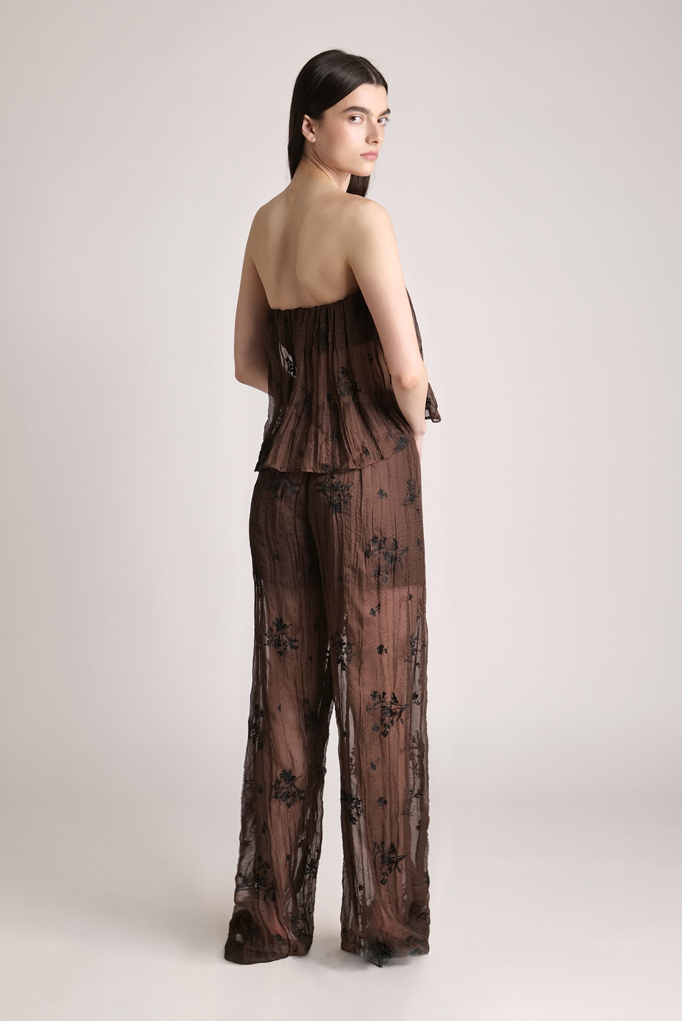 SABINA MUSAYEV - pleated_chiffon_w_embroidery_dark_brown_spring_24
