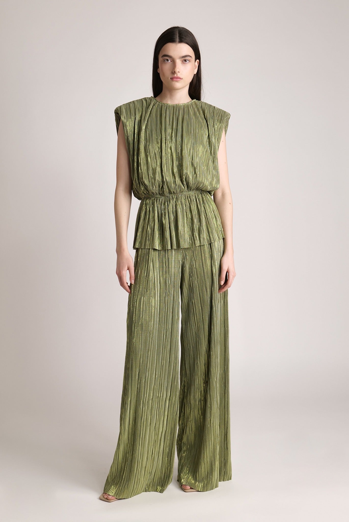 SABINA MUSAYEV - pleated_knit_w_foil_olive_green_spring_24