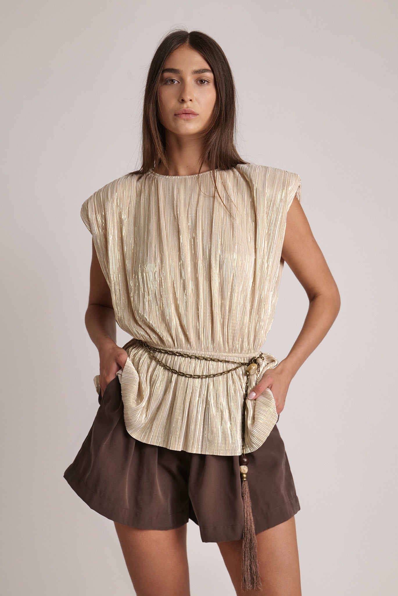 SABINA MUSAYEV - pleated_knit_w_foil_sandstone_spring_24