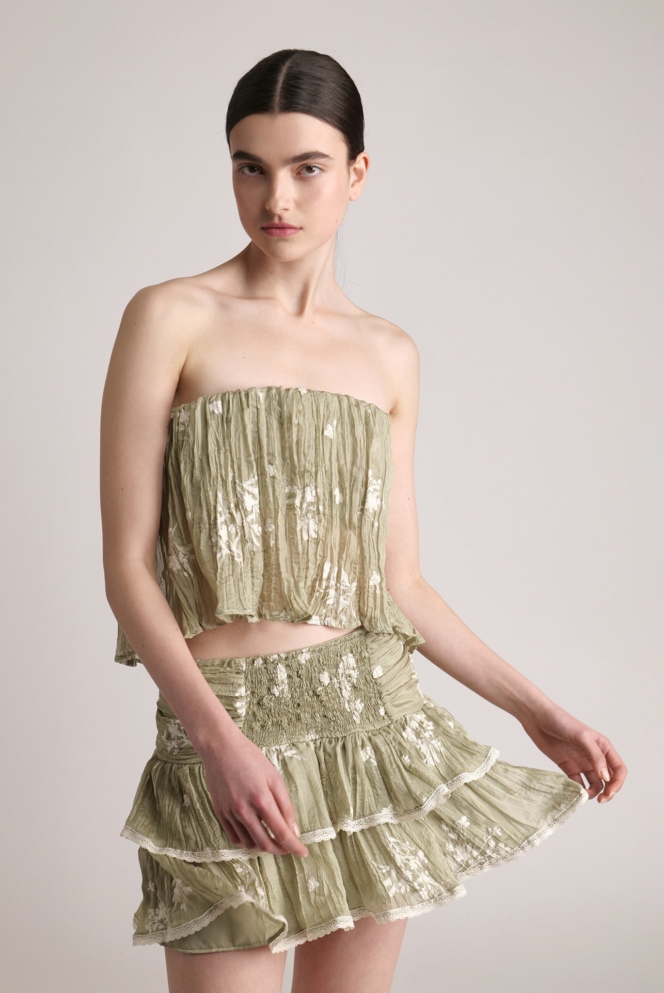 SABINA MUSAYEV - pleated_chiffon_w_embroidery_moss_green_24