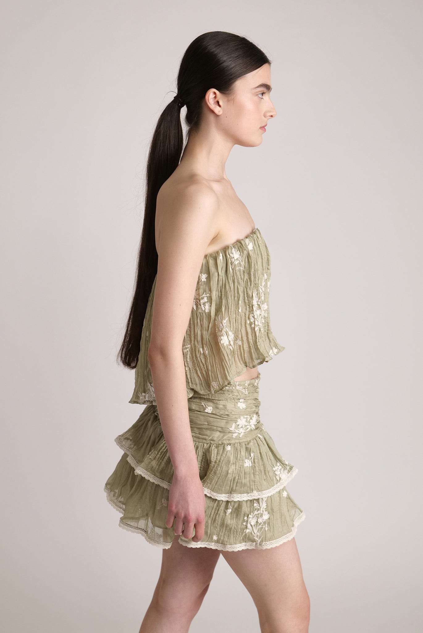 SABINA MUSAYEV - pleated_chiffon_w_embroidery_moss_green_24