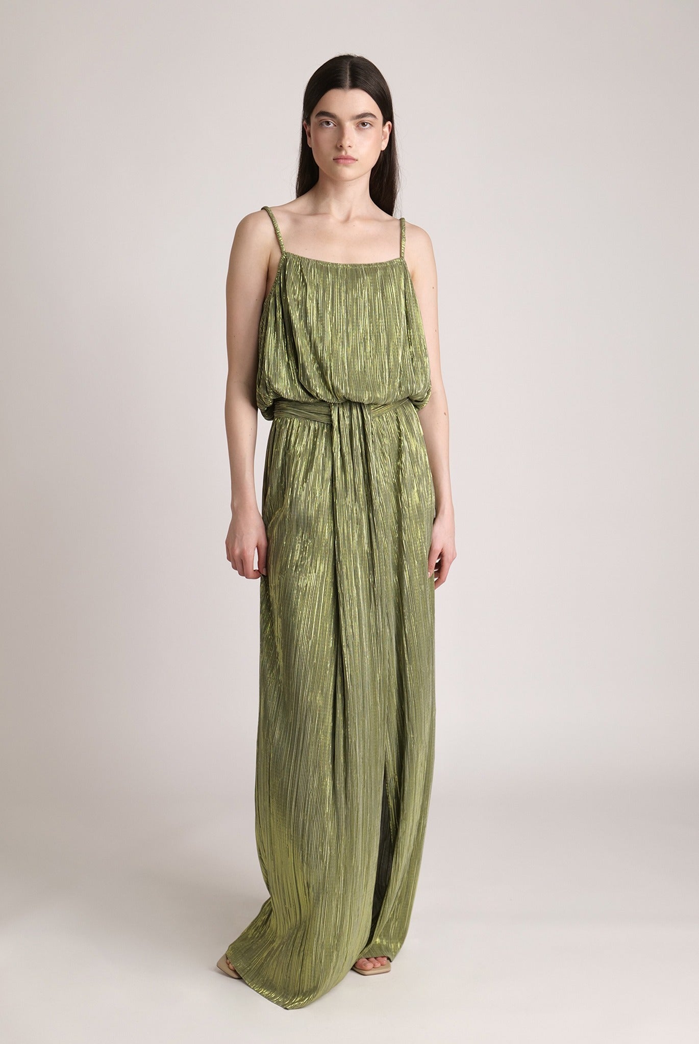 SABINA MUSAYEV - pleated_knit_w_foil_olive_green_spring_24
