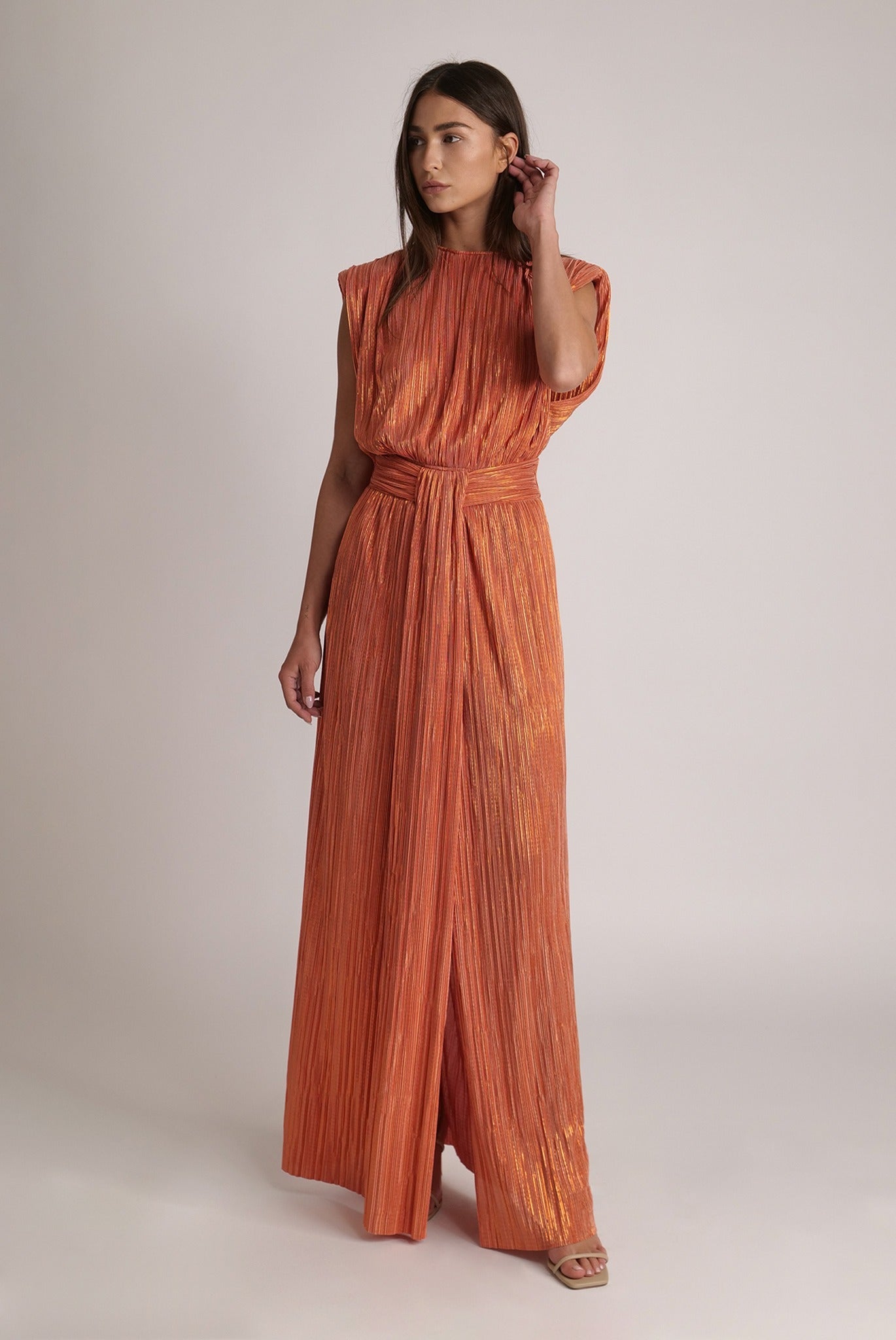 SABINA MUSAYEV - pleated_knit_w_foil_orange_spring_24