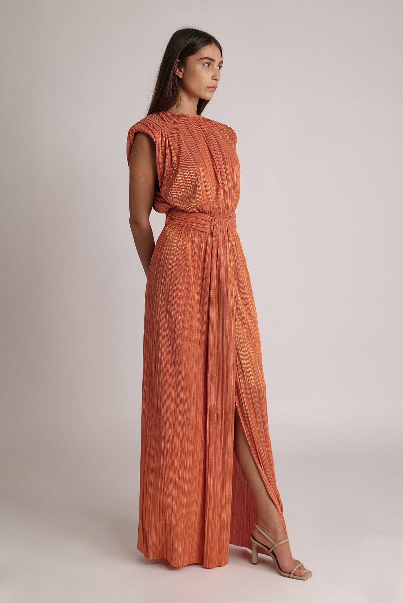 SABINA MUSAYEV - pleated_knit_w_foil_orange_spring_24