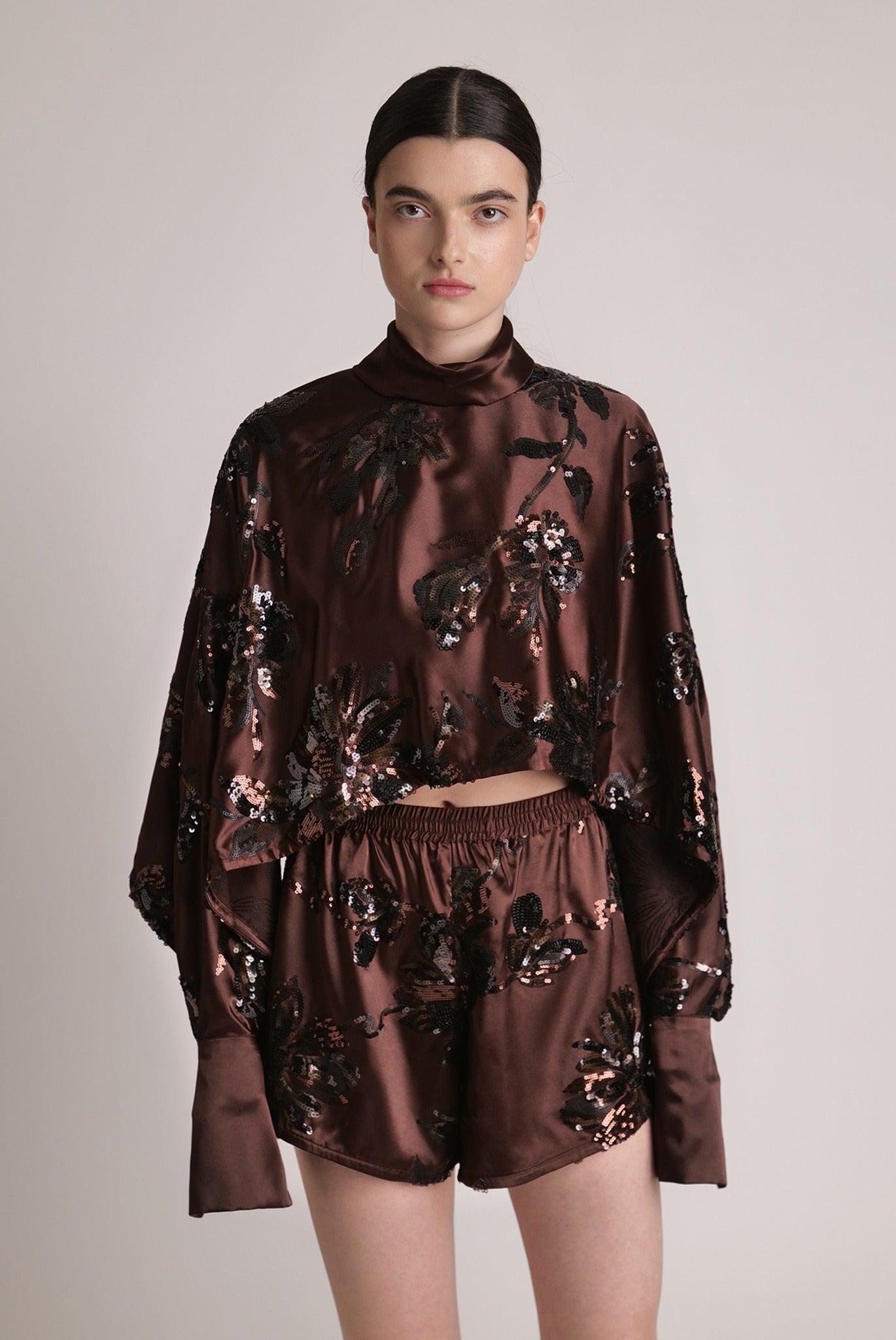 SABINA MUSAYEV - blossom_sequins_on_satin_dark_brown_spring_24