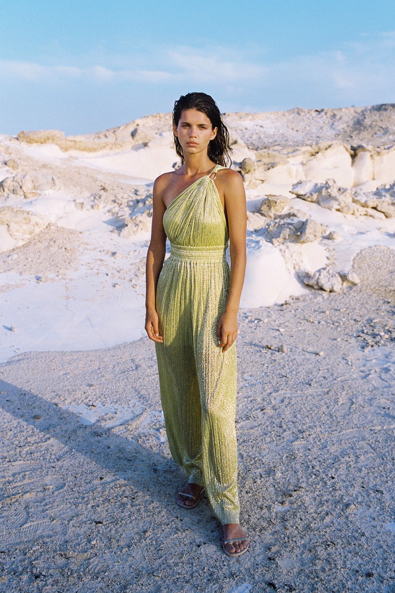 SABINA MUSAYEV - pleated_knit_w_speckled_foil_sunny_lime_summer_24