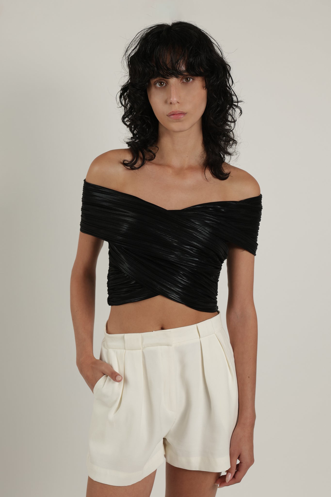 SABINA MUSAYEV - foil_pleated_knit_jet_black_summer_24