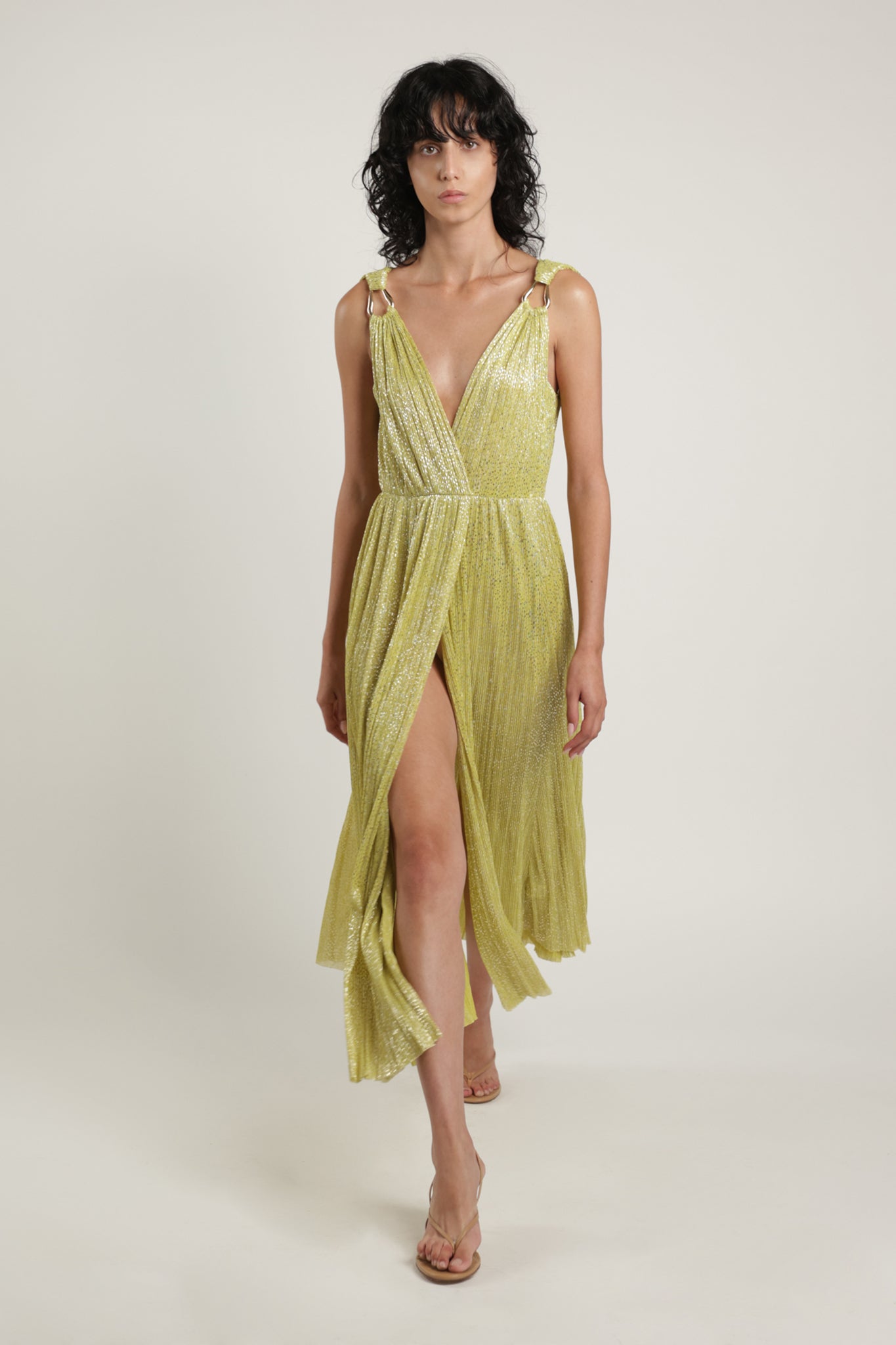 SABINA MUSAYEV - pleated_knit_w_speckled_foil_sunny_lime_summer_24