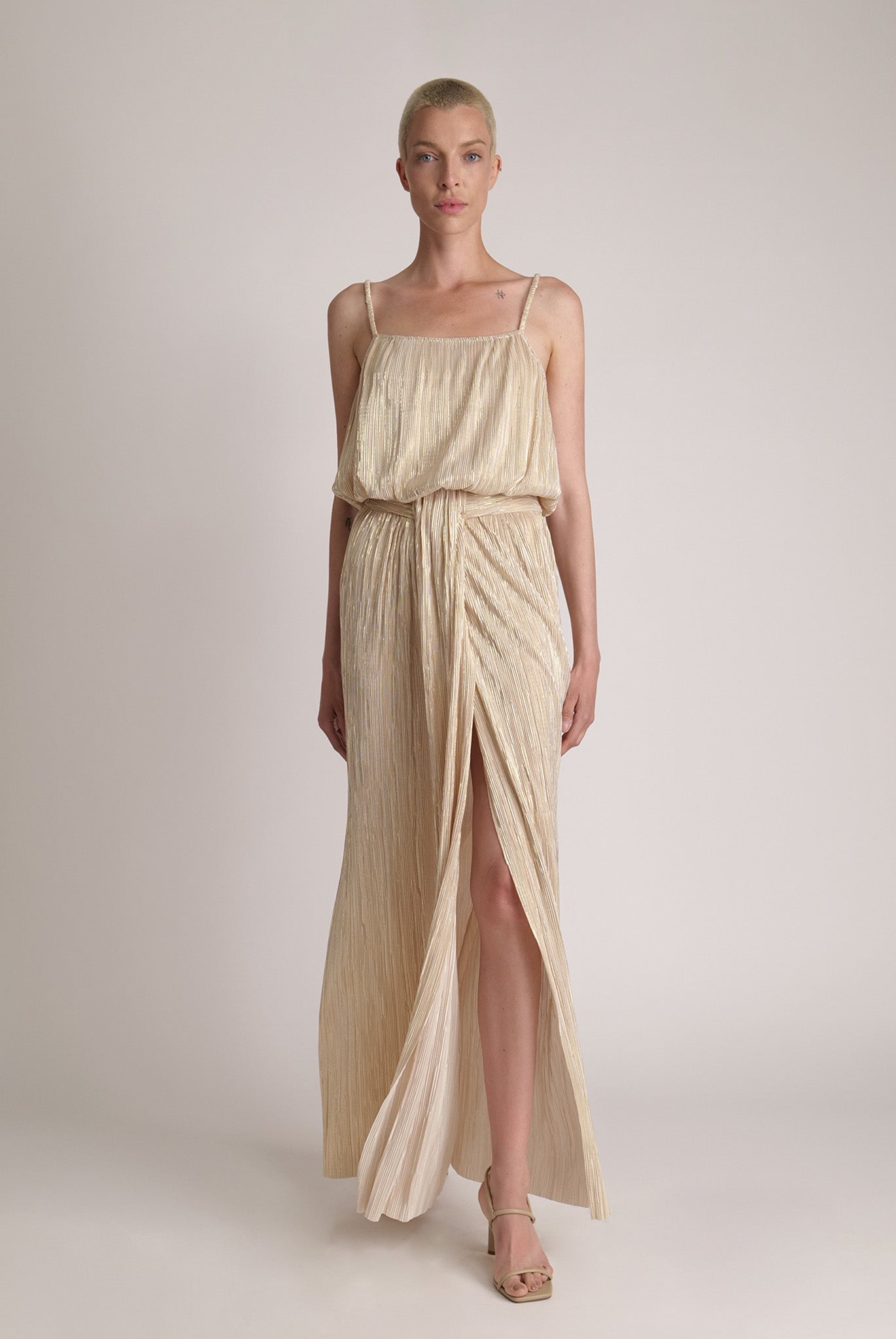 SABINA MUSAYEV - pleated_knit_w_foil_sandstone_spring_24
