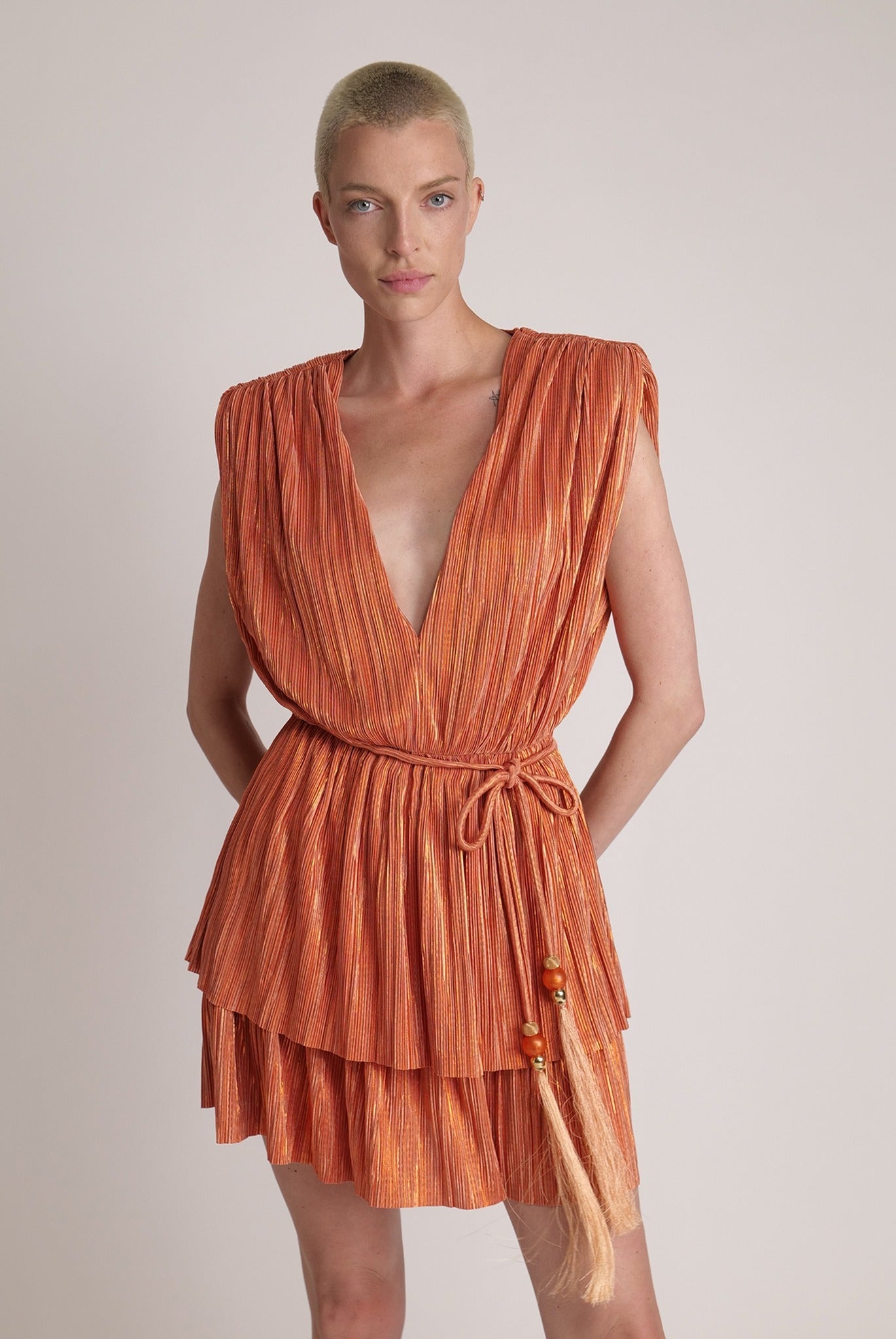 SABINA MUSAYEV - pleated_knit_w_foil_orange_spring_24